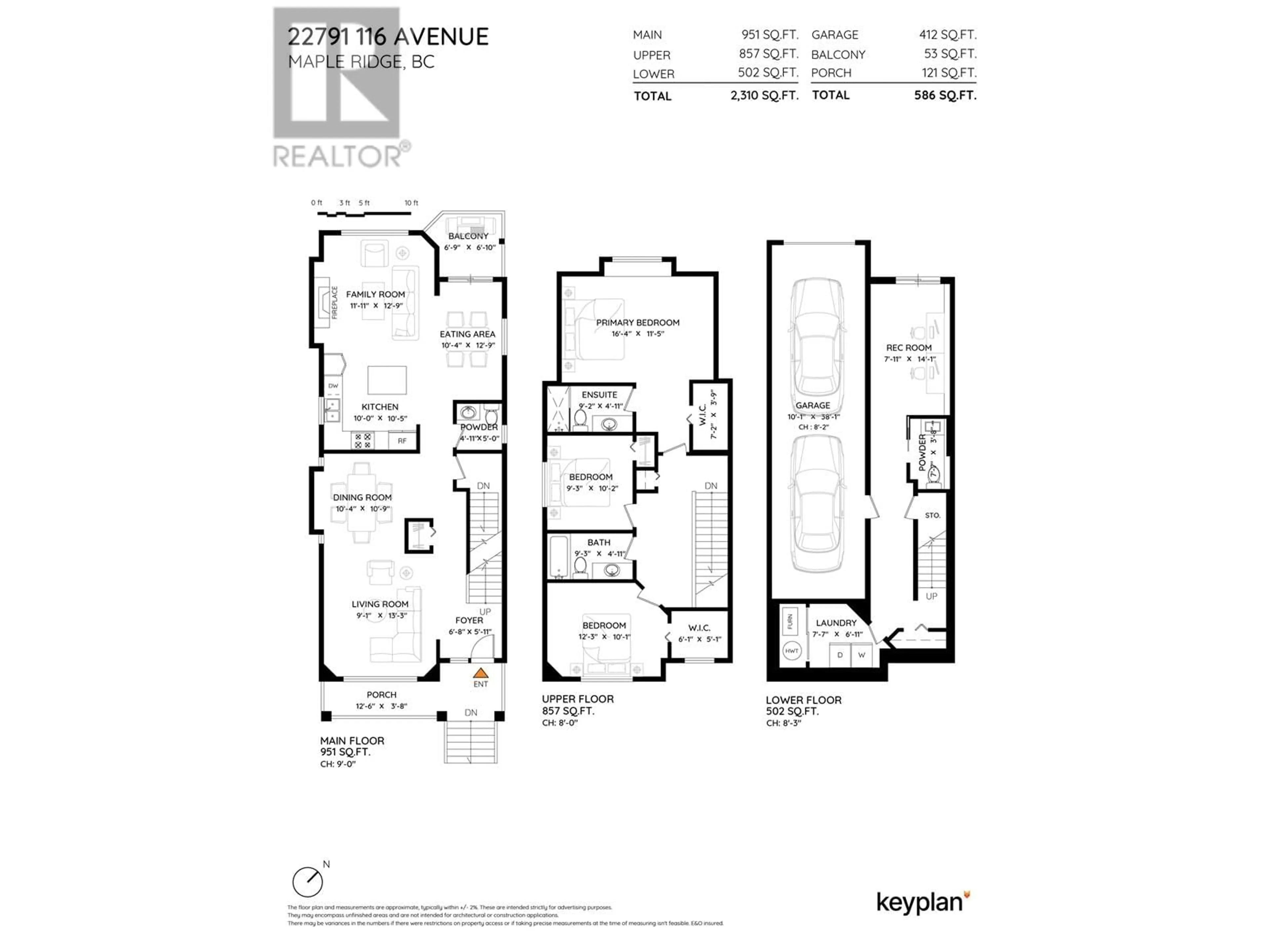 Floor plan for 22791 116 AVENUE, Maple Ridge British Columbia V2X3N6