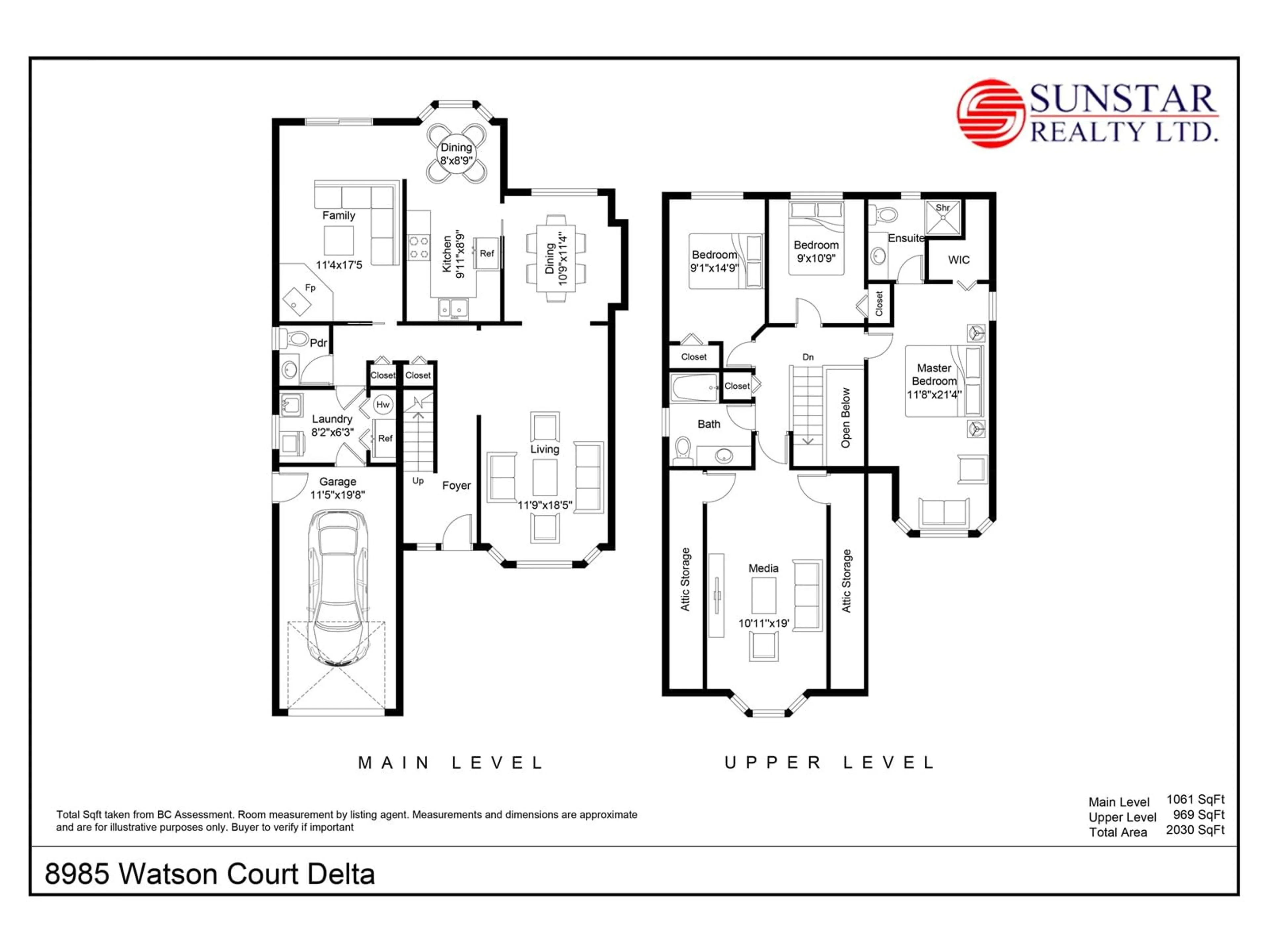 Floor plan for 8985 WATSON, Delta British Columbia V4C8A1