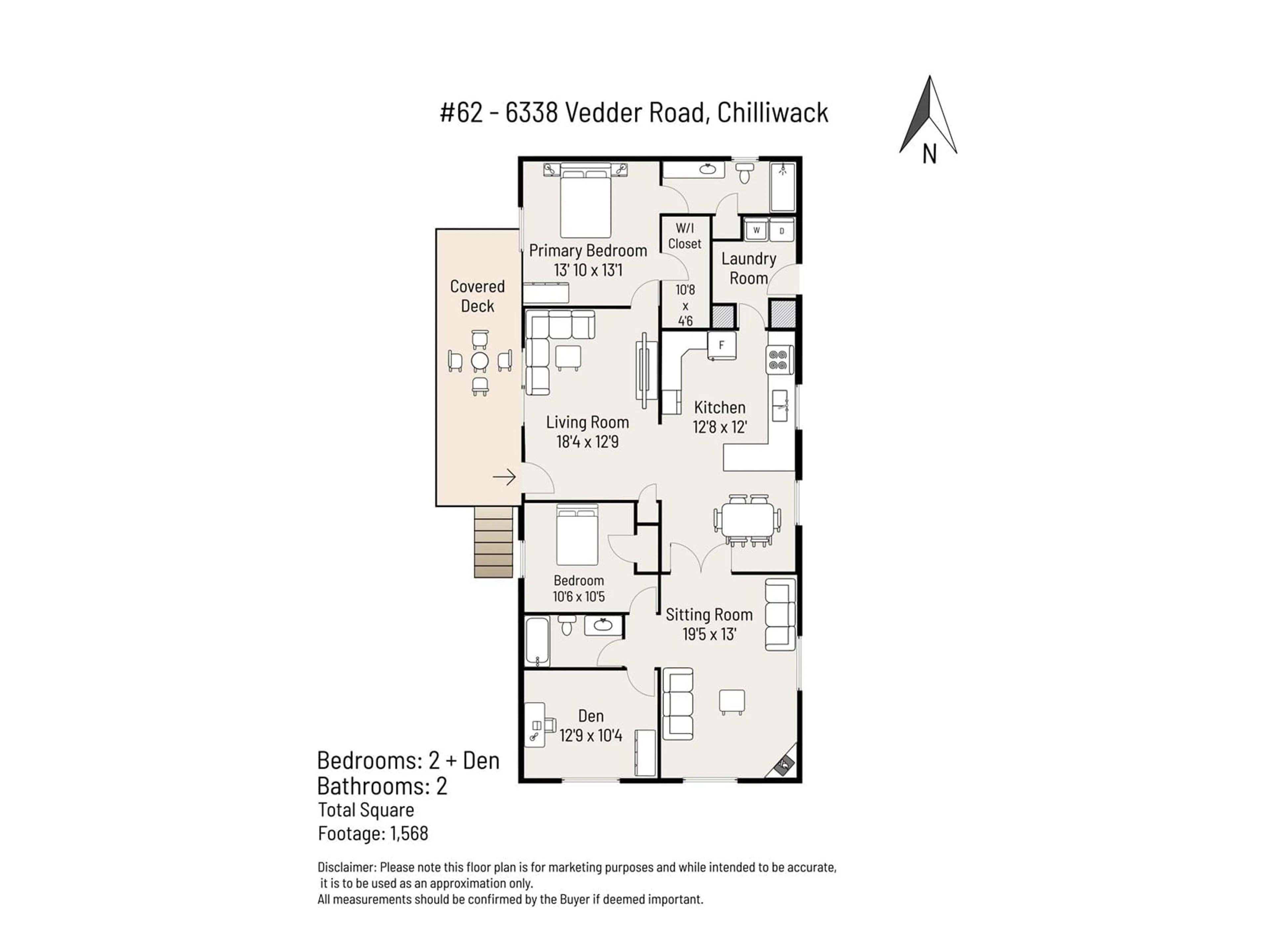 Floor plan for 62 - 6338 VEDDER ROAD, Chilliwack British Columbia V2R3R4