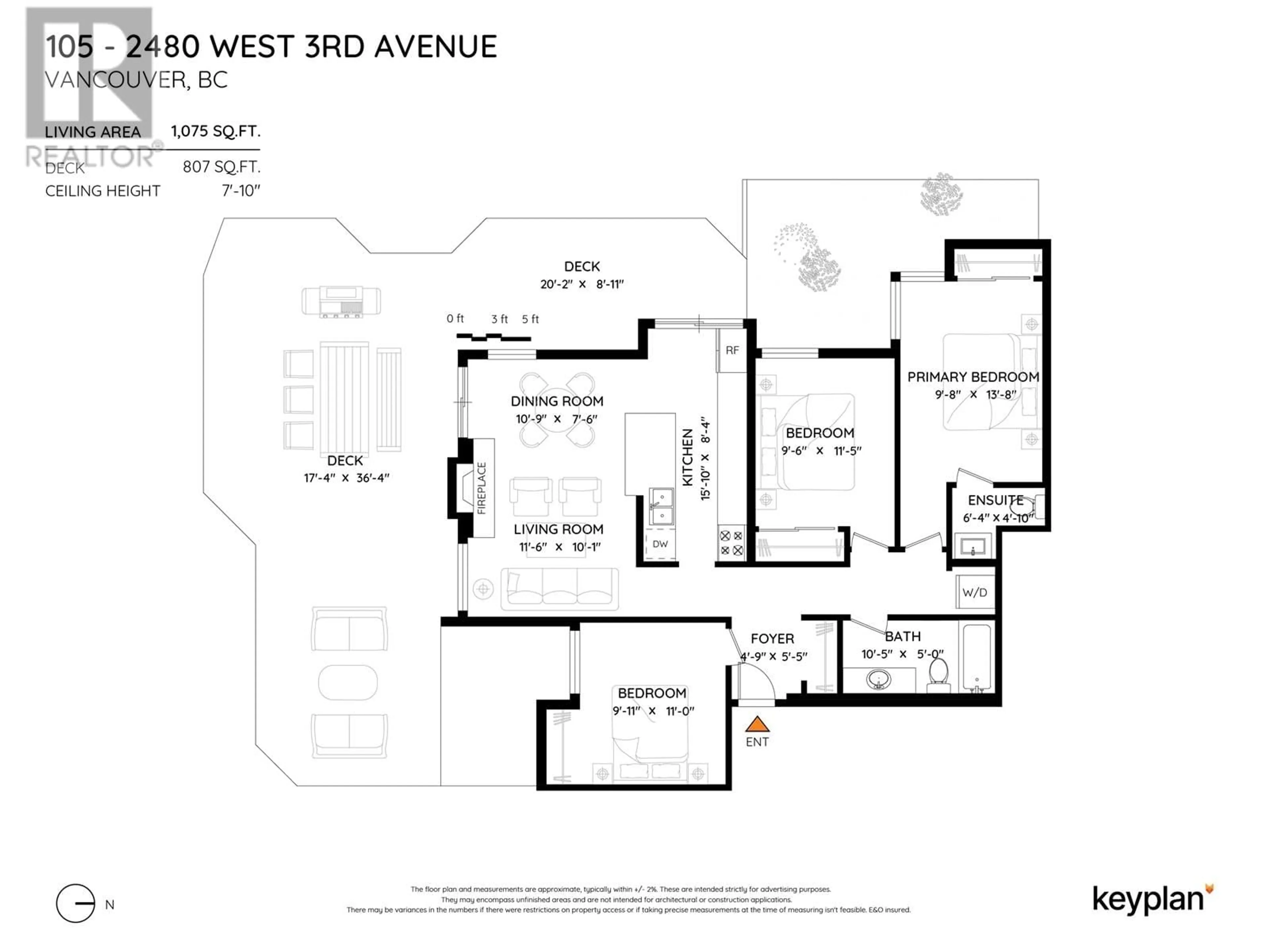 Floor plan for 105 - 2480 3RD AVENUE, Vancouver British Columbia V6K1L8