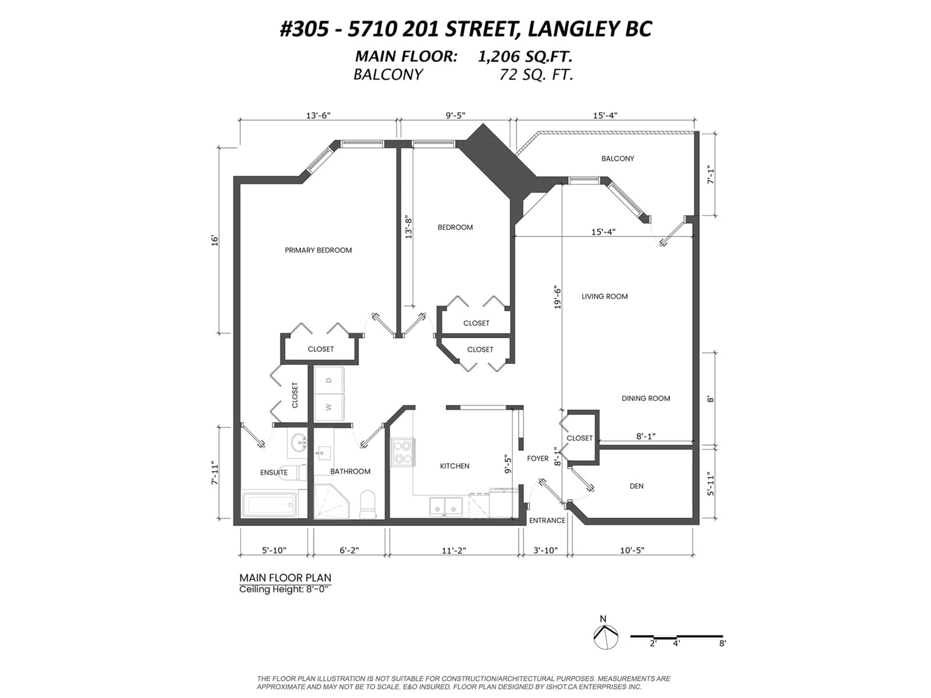Floor plan for 305 - 5710 201, Langley British Columbia V3A8A8