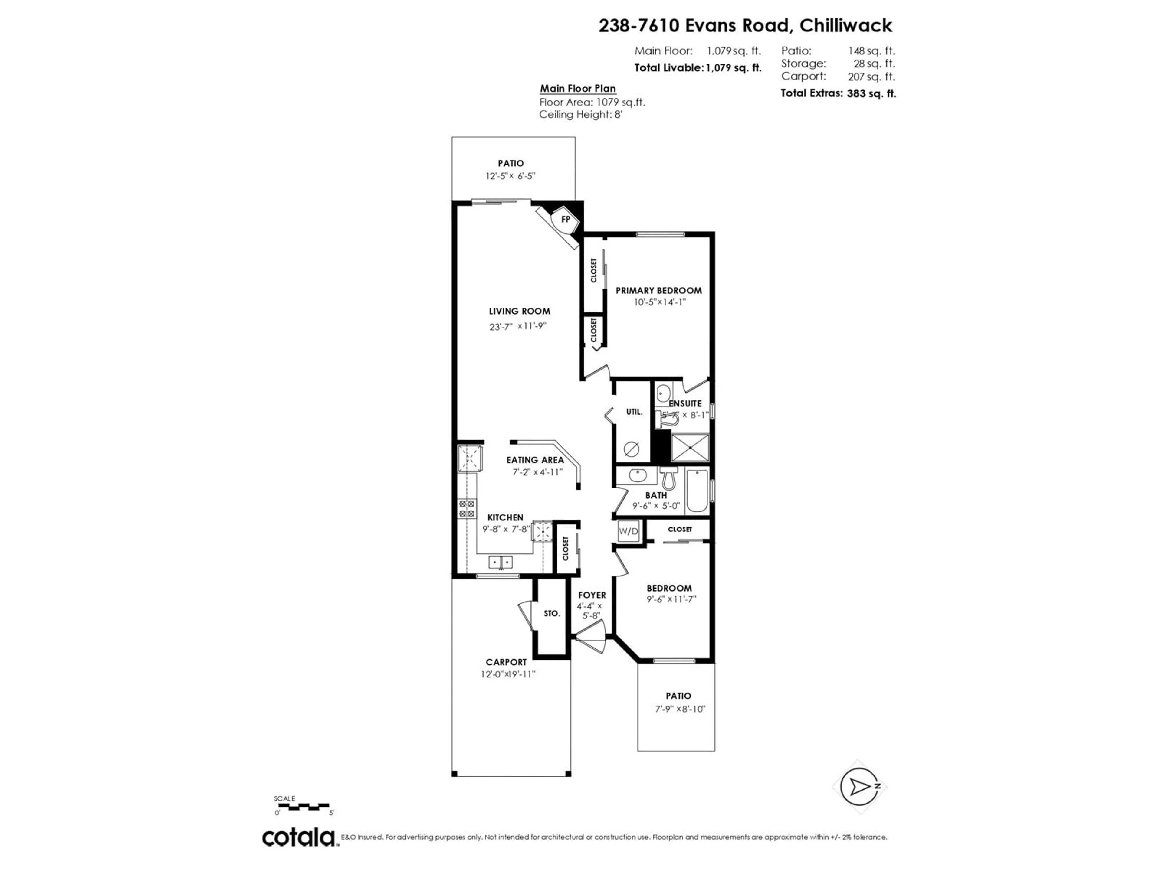 Floor plan for 238 - 7610 EVANS ROAD, Chilliwack British Columbia V2R2Z5