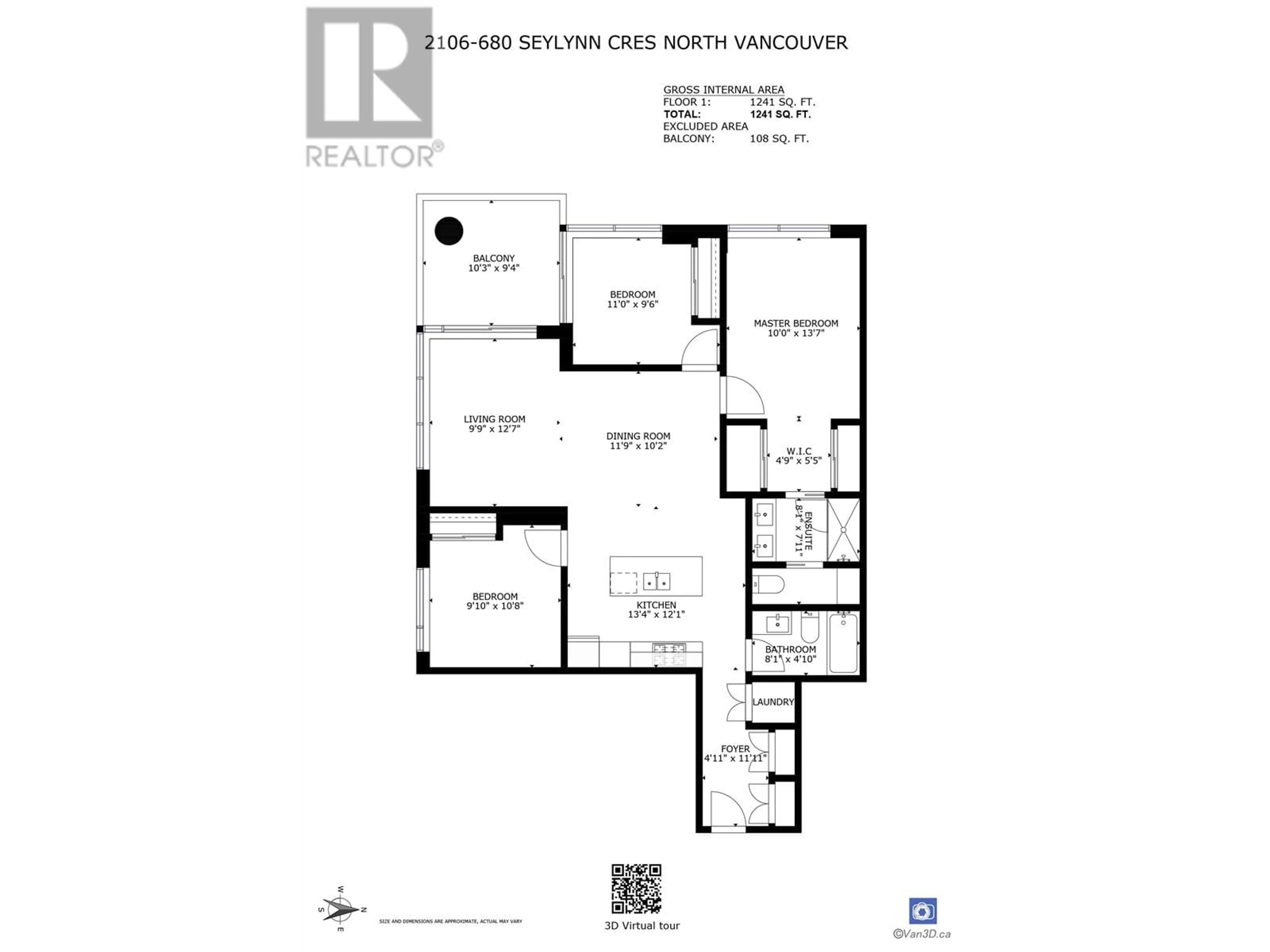 Floor plan for 2106 - 680 SEYLYNN CRESCENT, North Vancouver British Columbia V7J0B5