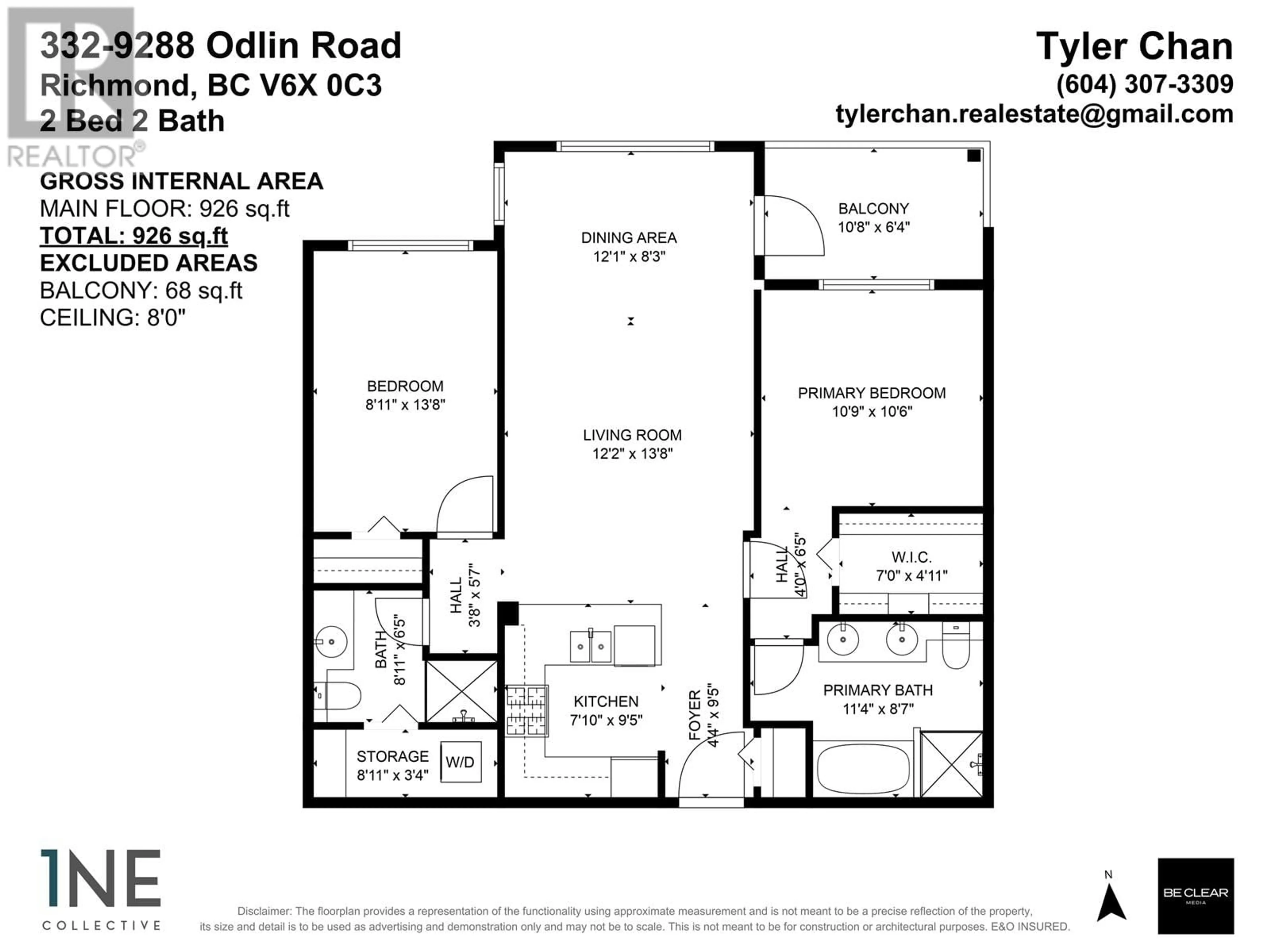 Floor plan for 332 - 9288 ODLIN ROAD, Richmond British Columbia V6X0C3