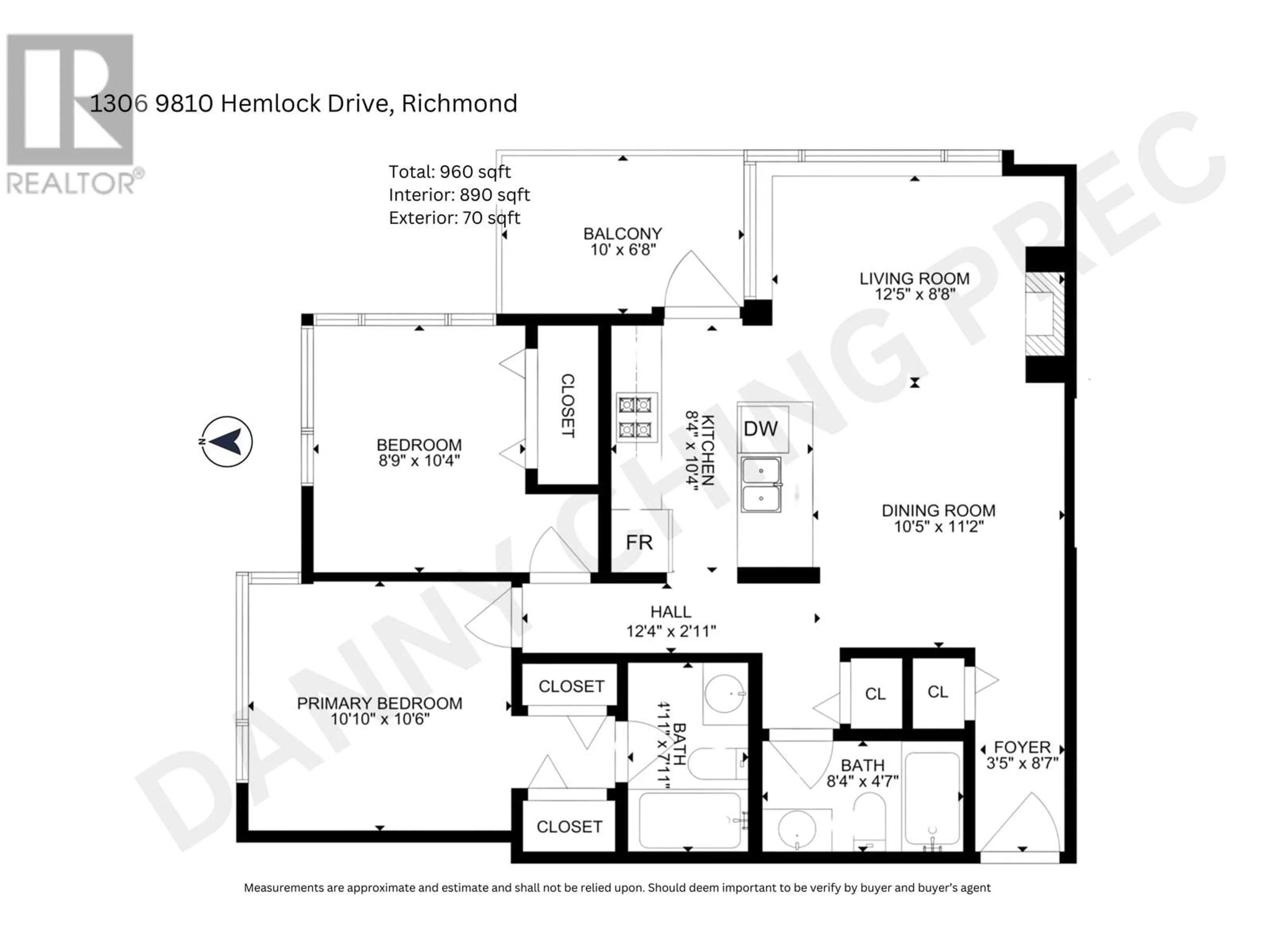 Floor plan for 1306 - 9180 HEMLOCK DRIVE, Richmond British Columbia V6Y4J5