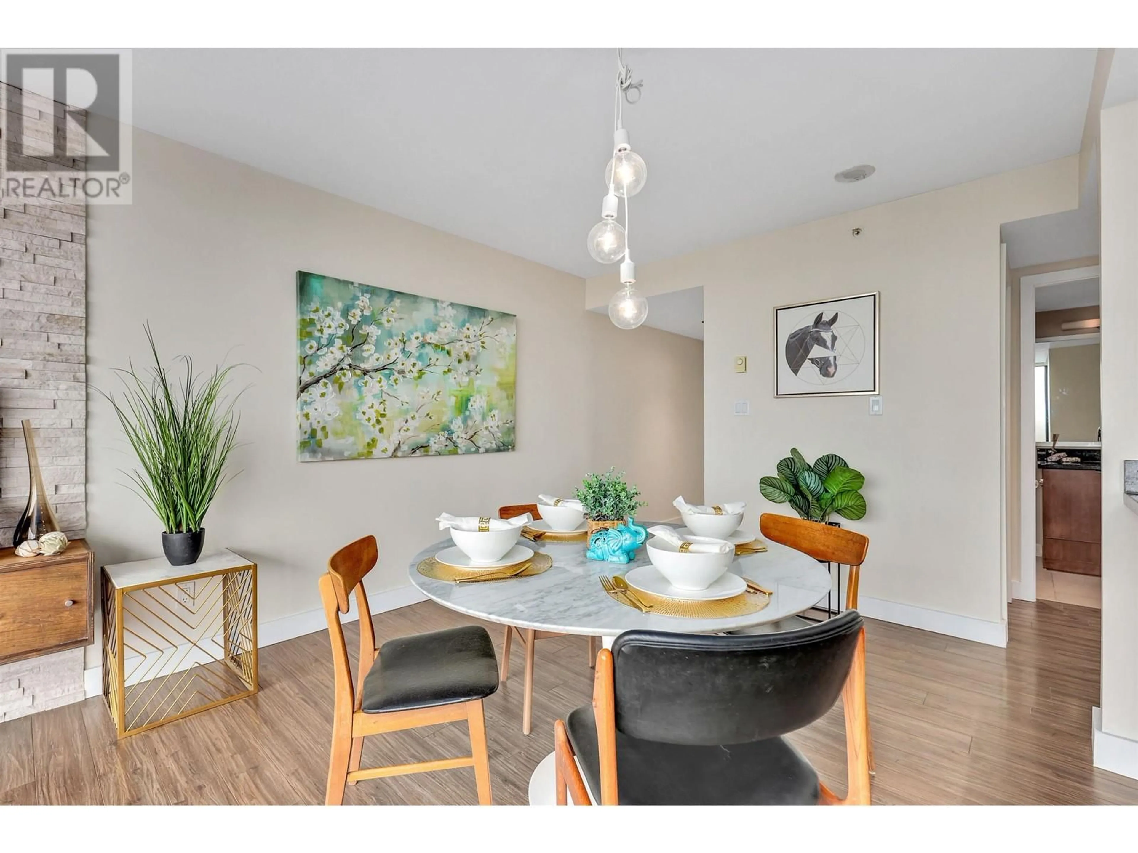 Dining room, wood/laminate floor for 1306 - 9180 HEMLOCK DRIVE, Richmond British Columbia V6Y4J5