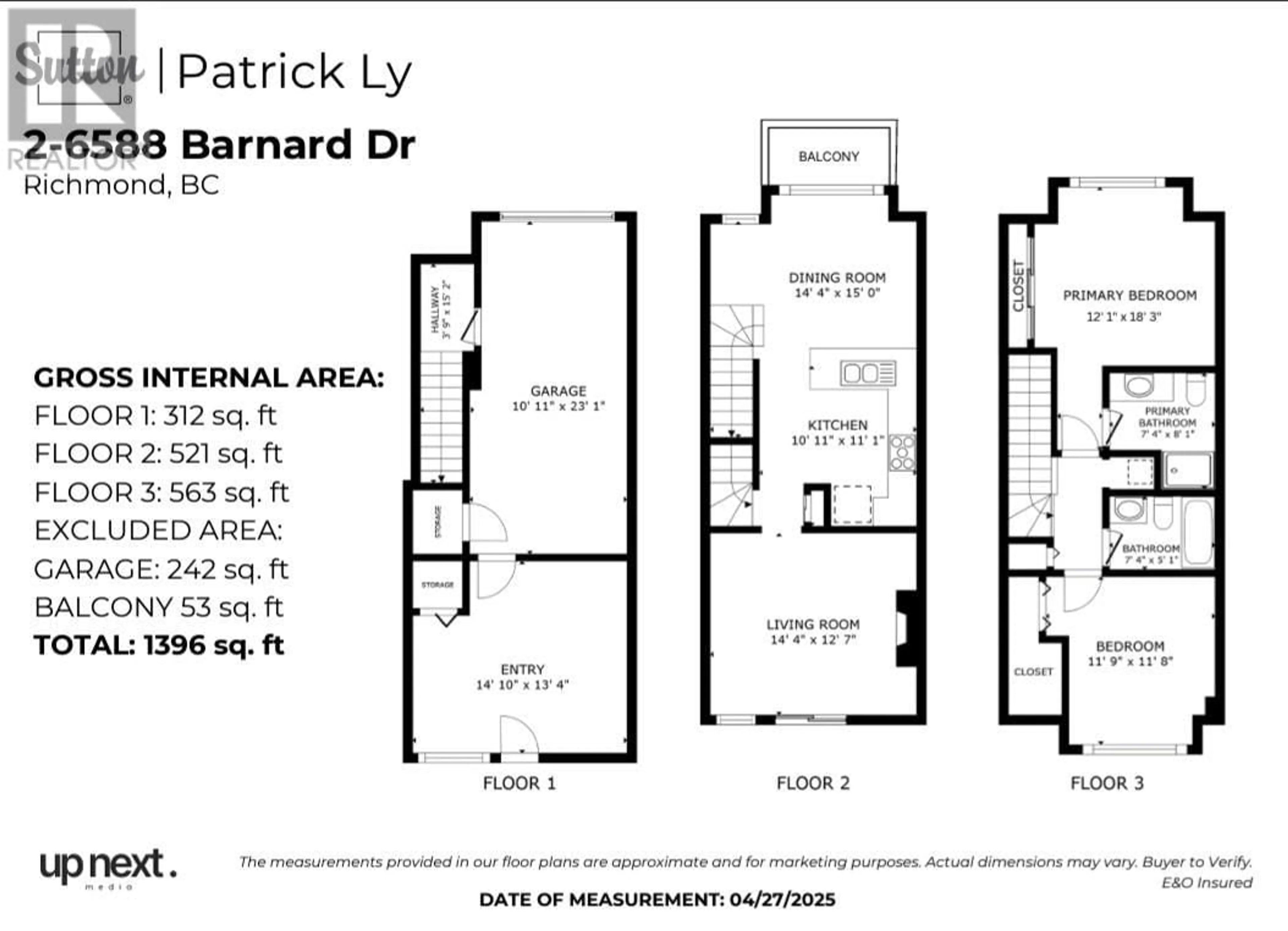 Floor plan for 2 - 6588 BARNARD DRIVE, Richmond British Columbia V7C5R8
