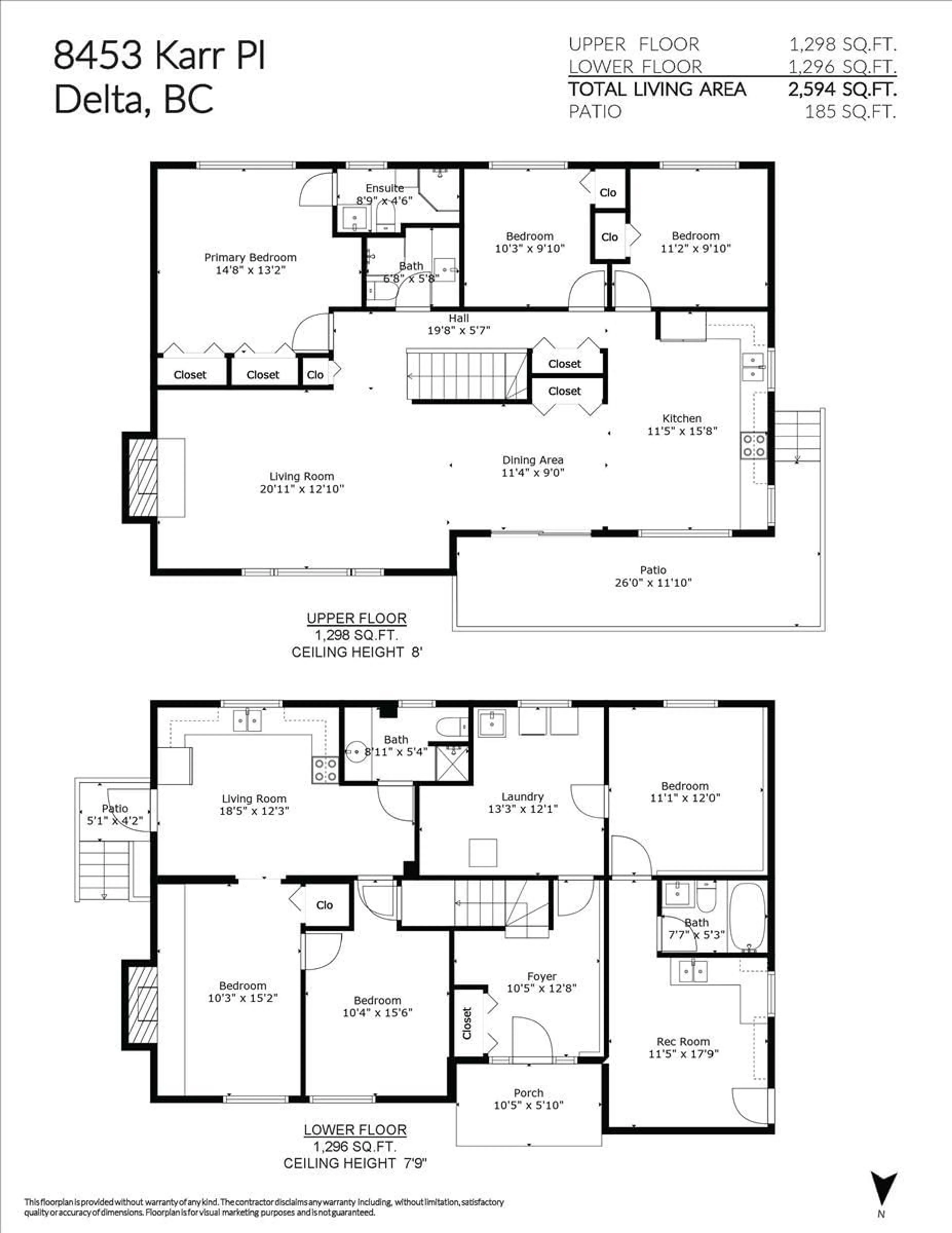 Floor plan for 8453 KARR, Delta British Columbia V4C3X8
