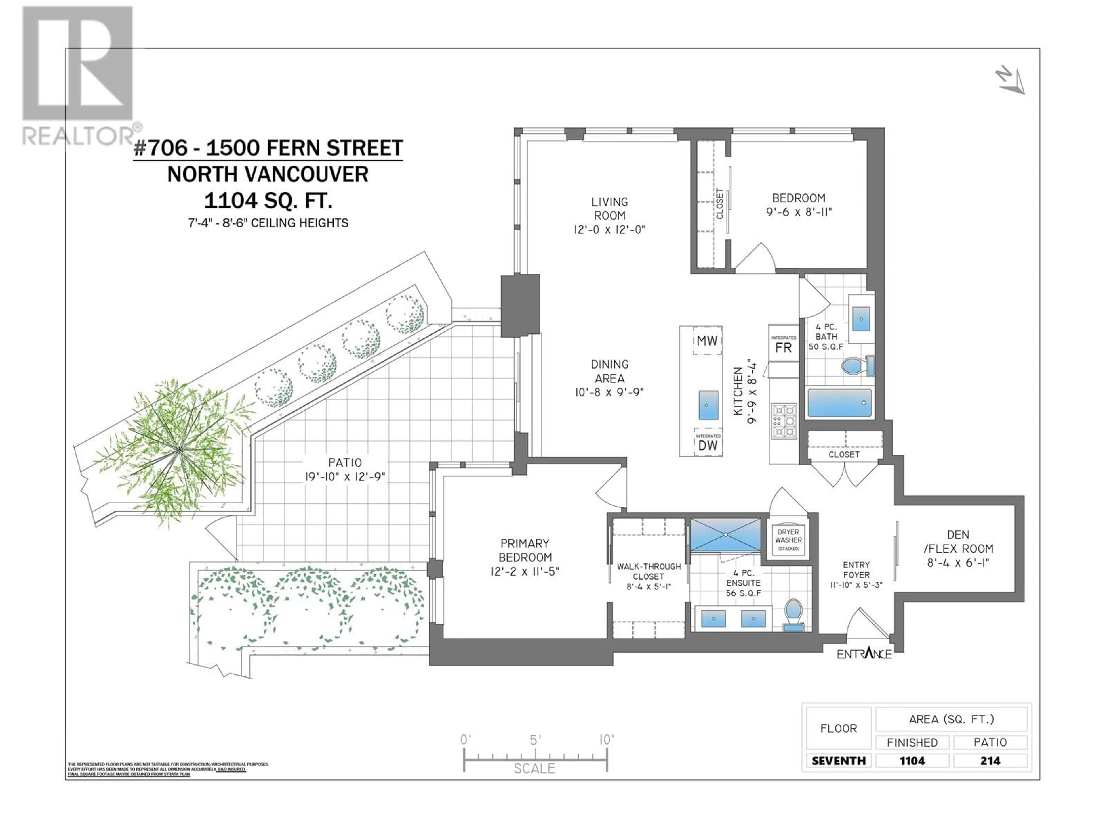 Floor plan for 706 - 1500 FERN STREET, North Vancouver British Columbia V7J0E6