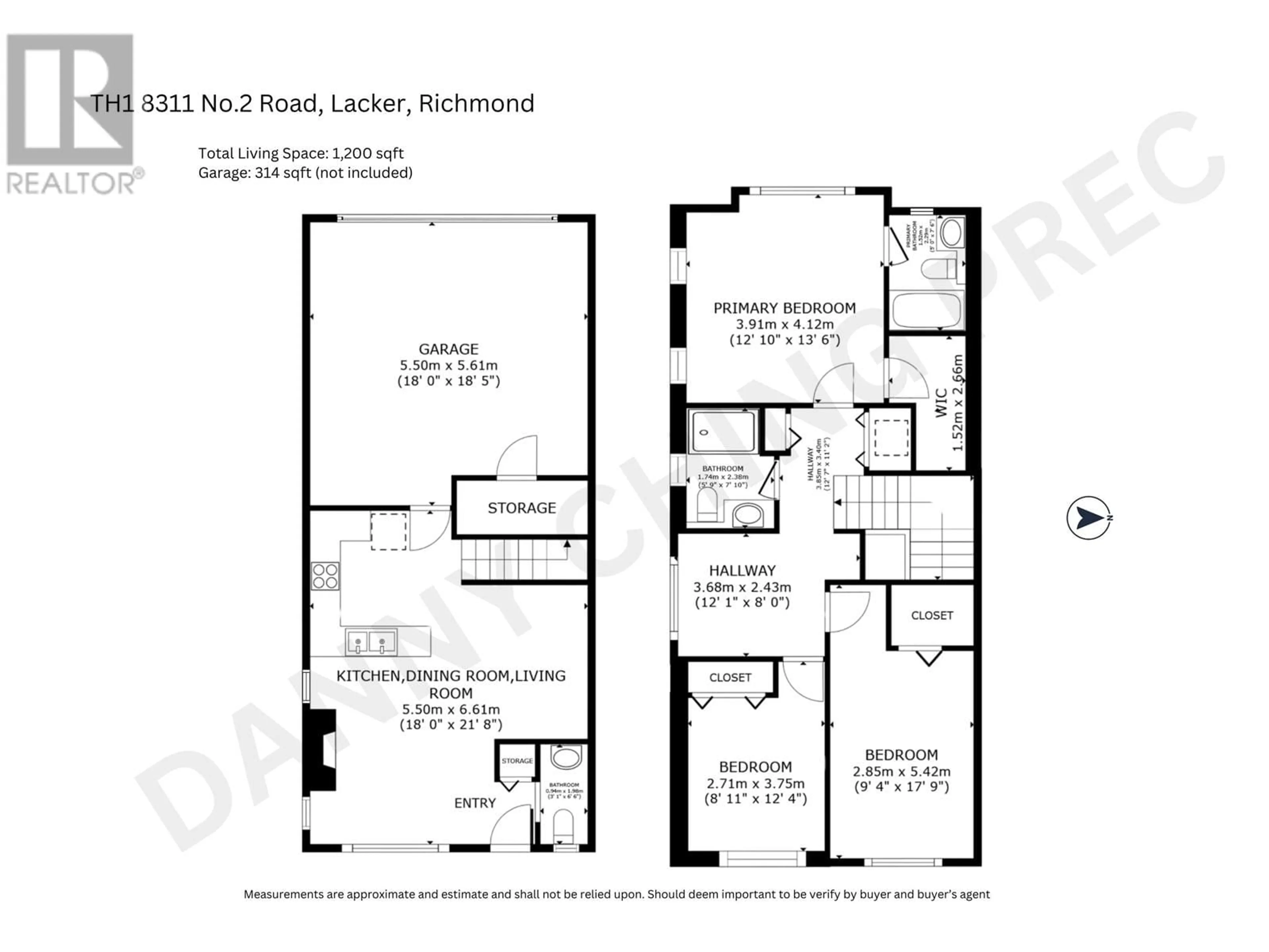 Floor plan for 1 - 8311 NO. 2 ROAD, Richmond British Columbia V7C3M2