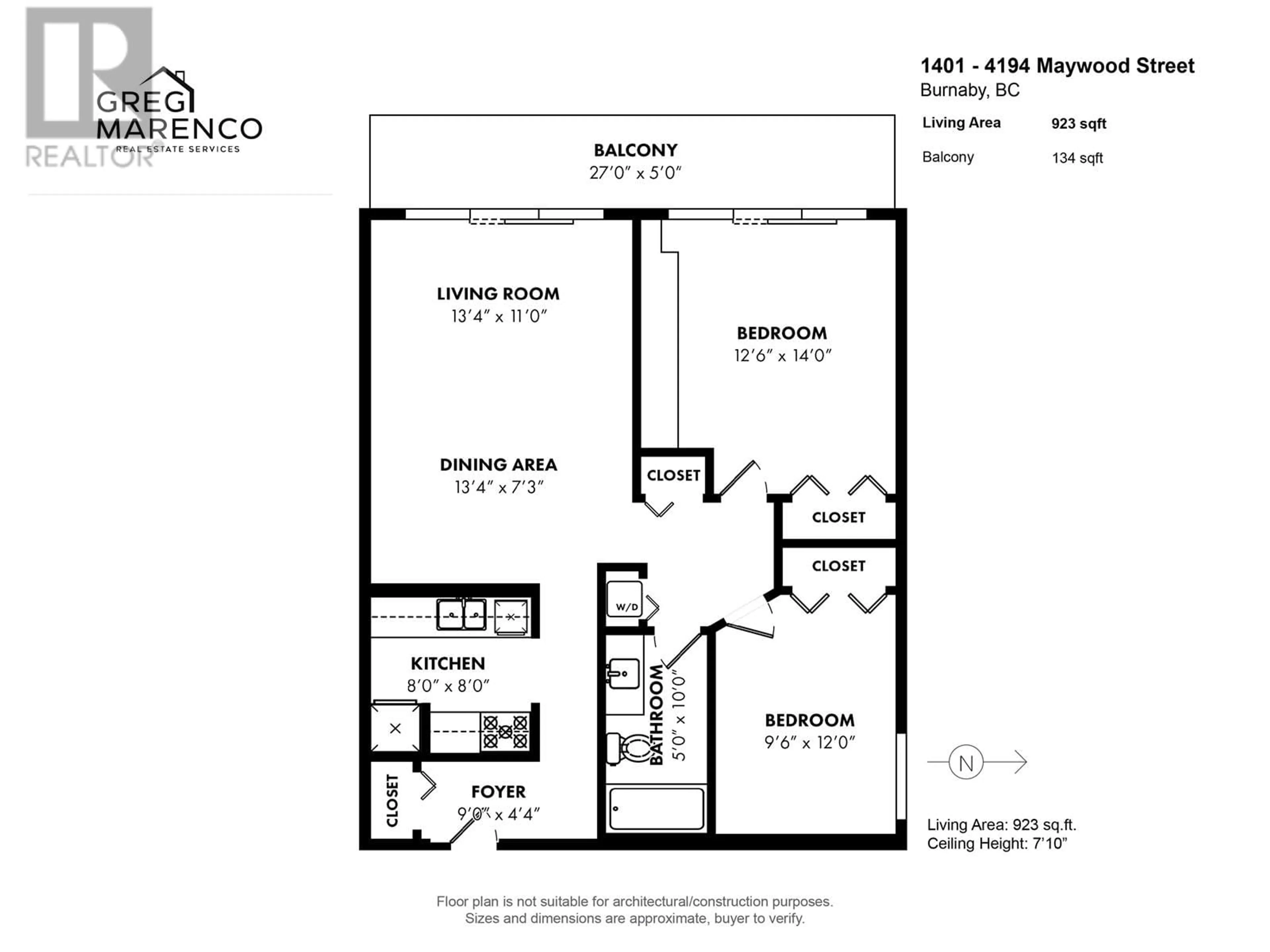 Floor plan for 1401 - 4194 MAYWOOD STREET, Burnaby British Columbia V5H4E9