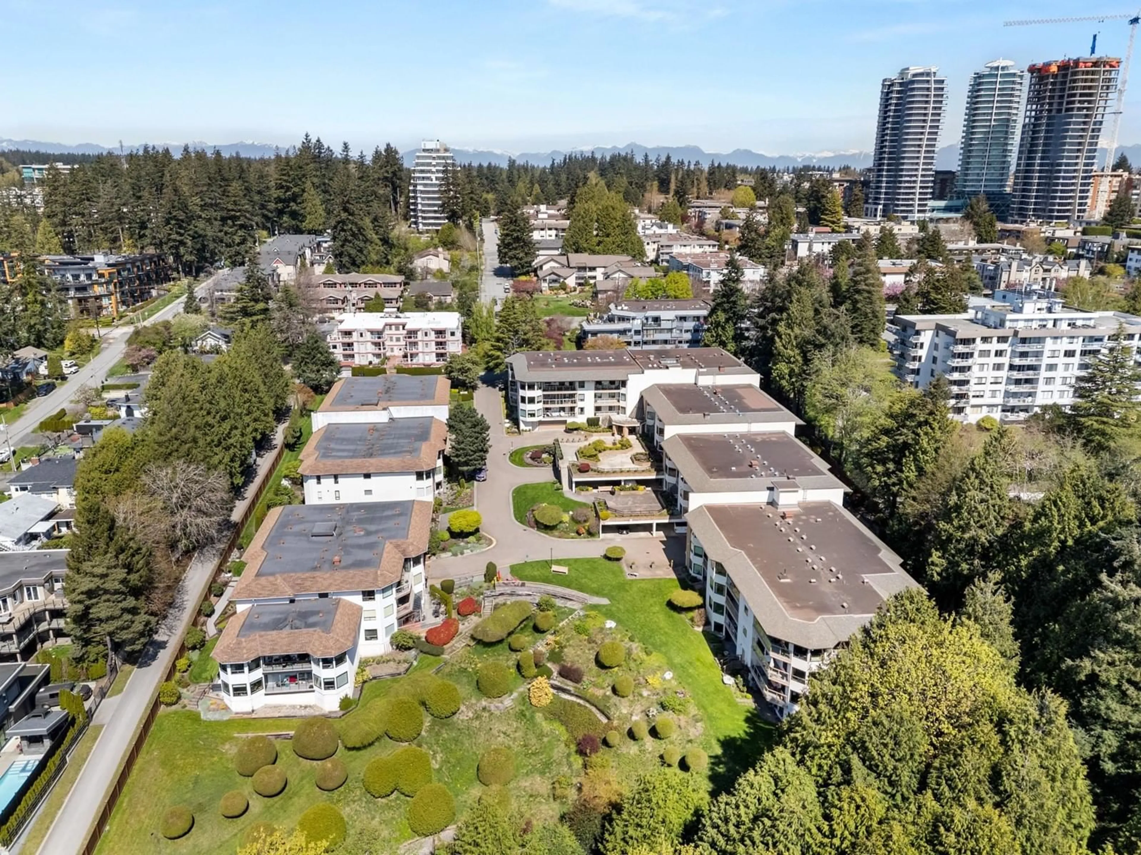 A pic from outside/outdoor area/front of a property/back of a property/a pic from drone, city buildings view from balcony for 410 - 1350 VIDAL, Surrey British Columbia V4B5G6