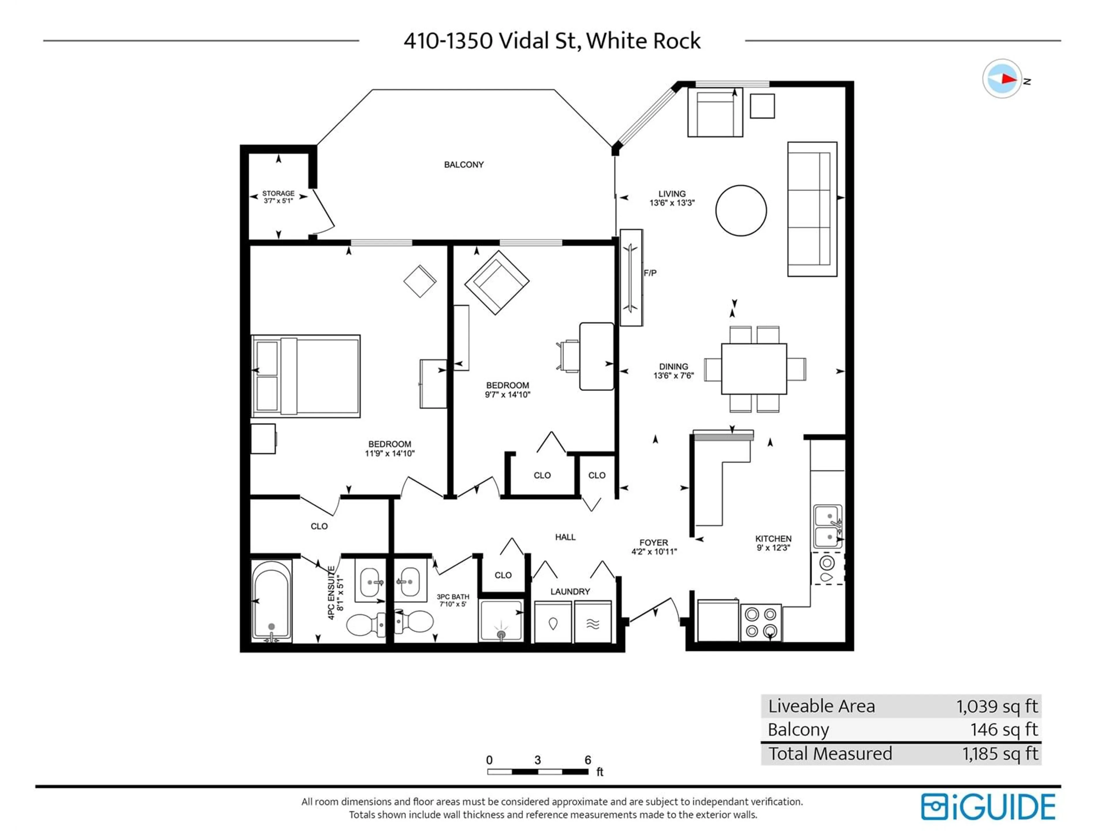 Floor plan for 410 - 1350 VIDAL, Surrey British Columbia V4B5G6