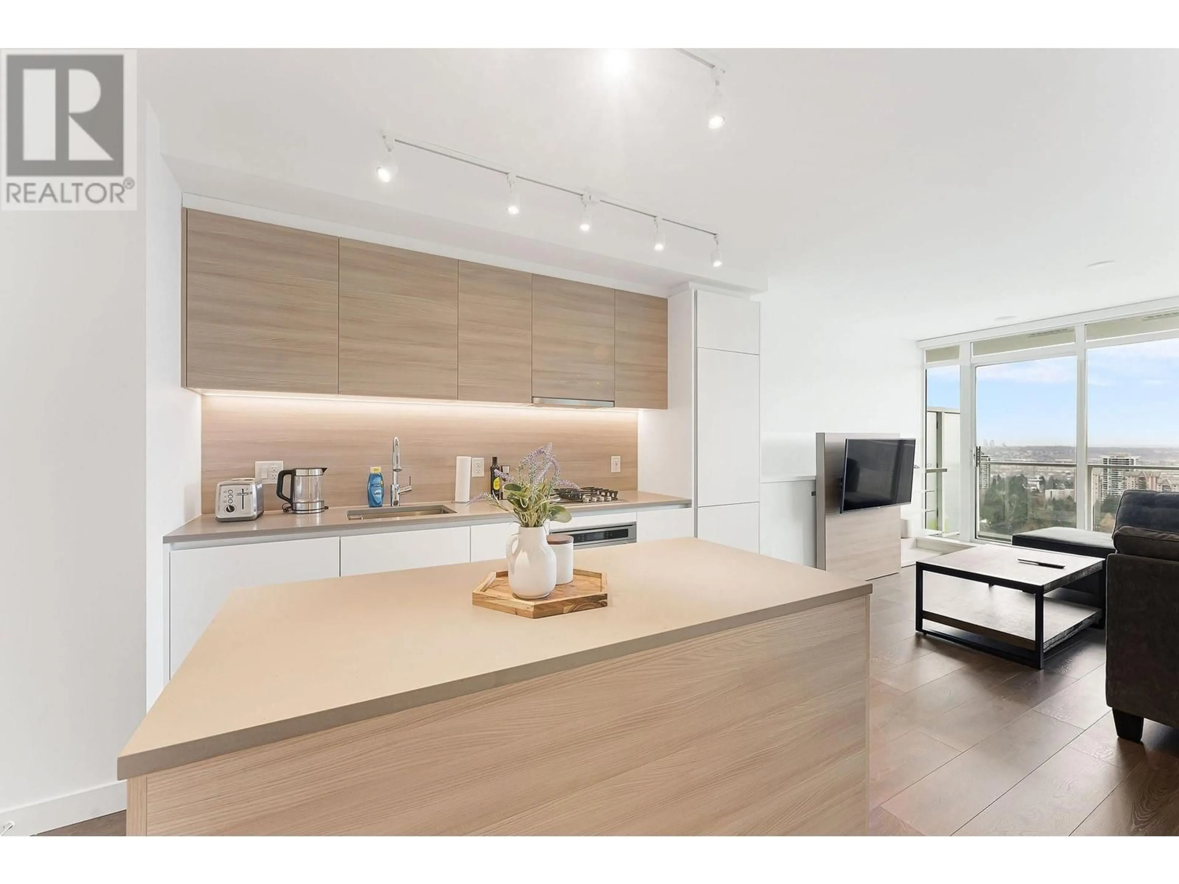 Open concept kitchen, wood/laminate floor for 2306 - 657 WHITING WAY, Coquitlam British Columbia V3J7W9