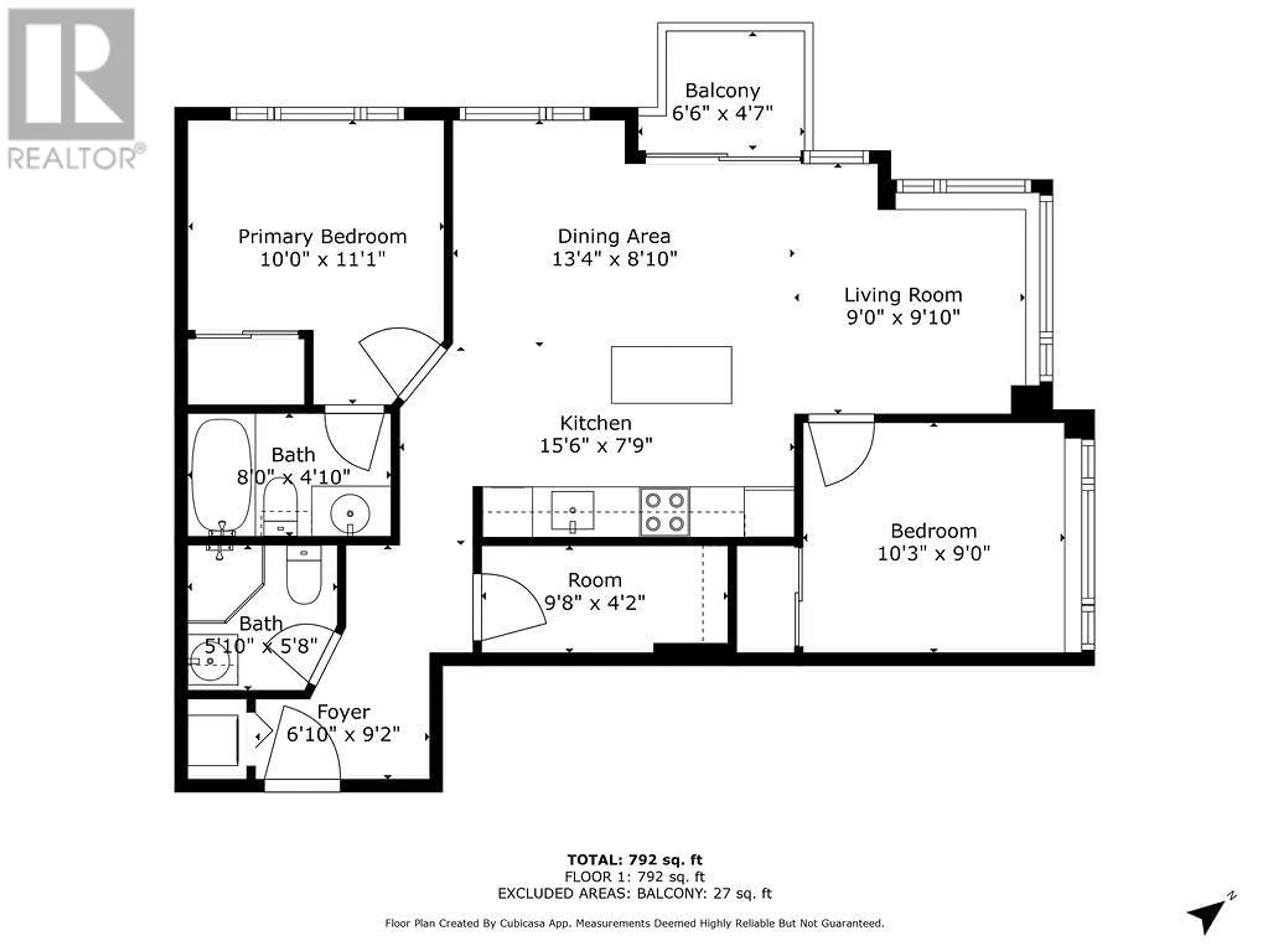 Floor plan for 2702 - 550 TAYLOR STREET, Vancouver British Columbia V6B1R1