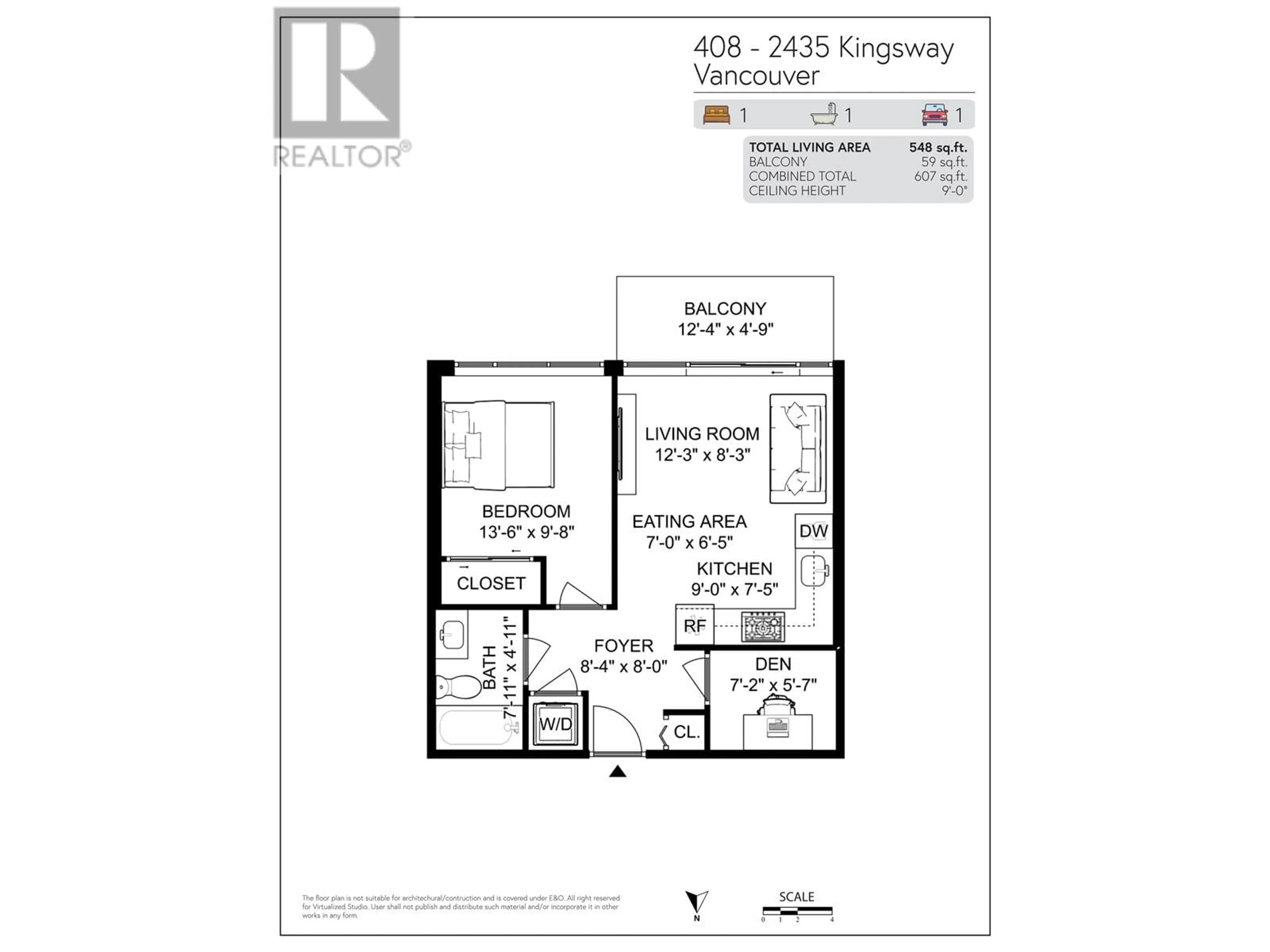Floor plan for 408 - 2435 KINGSWAY, Vancouver British Columbia V5R5G8