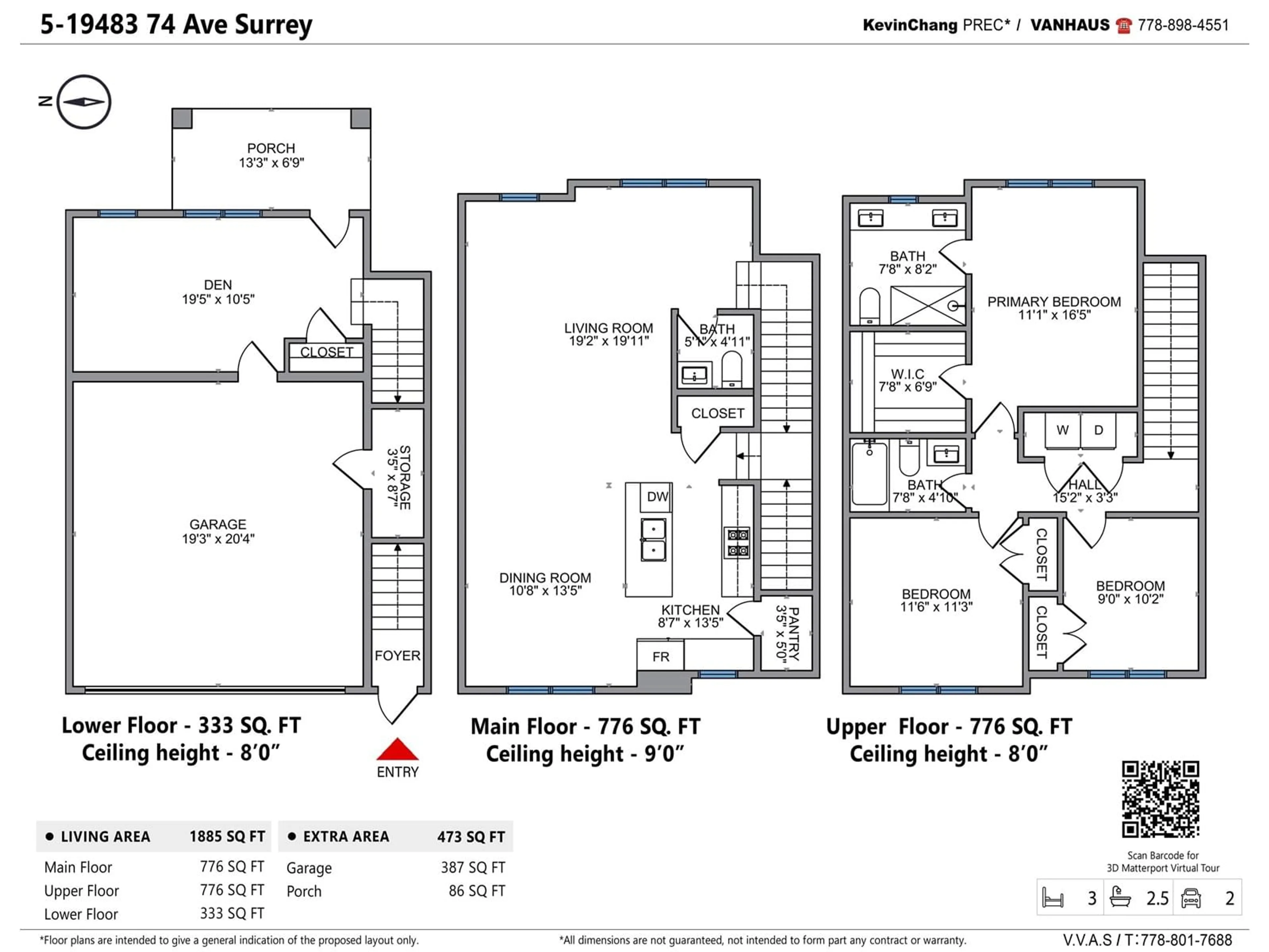 Floor plan for 5 - 19483 74, Surrey British Columbia V4N6V7