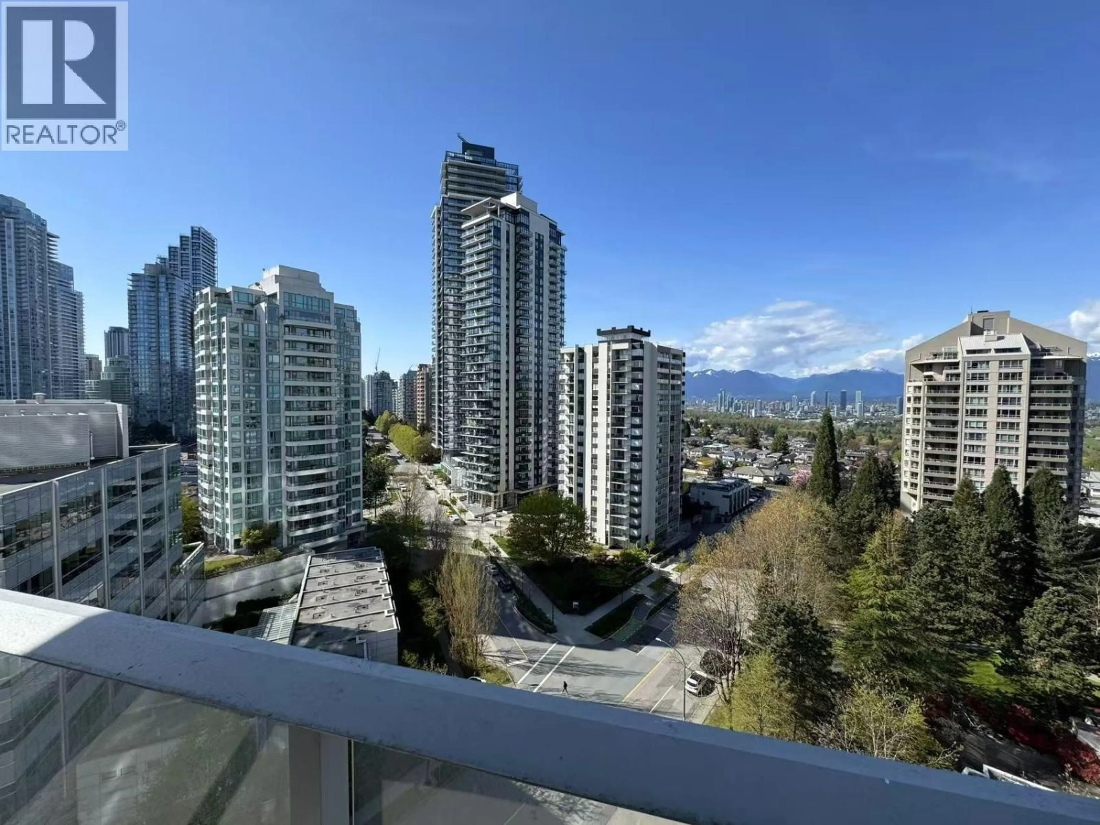 Balcony in the apartment, city buildings view from balcony for 1202 - 4808 HAZEL STREET, Burnaby British Columbia V5H0A2