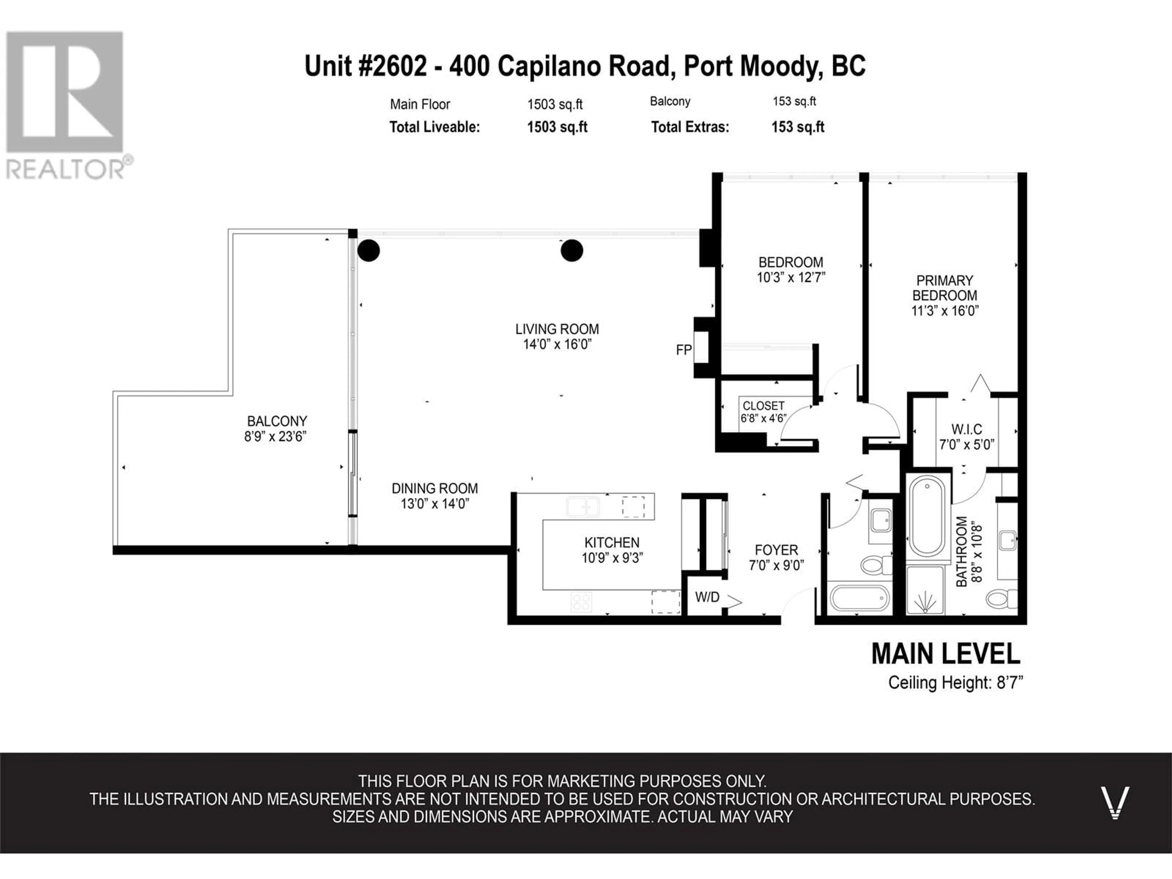 Floor plan for 2602 - 400 CAPILANO ROAD, Port Moody British Columbia V3H0E1