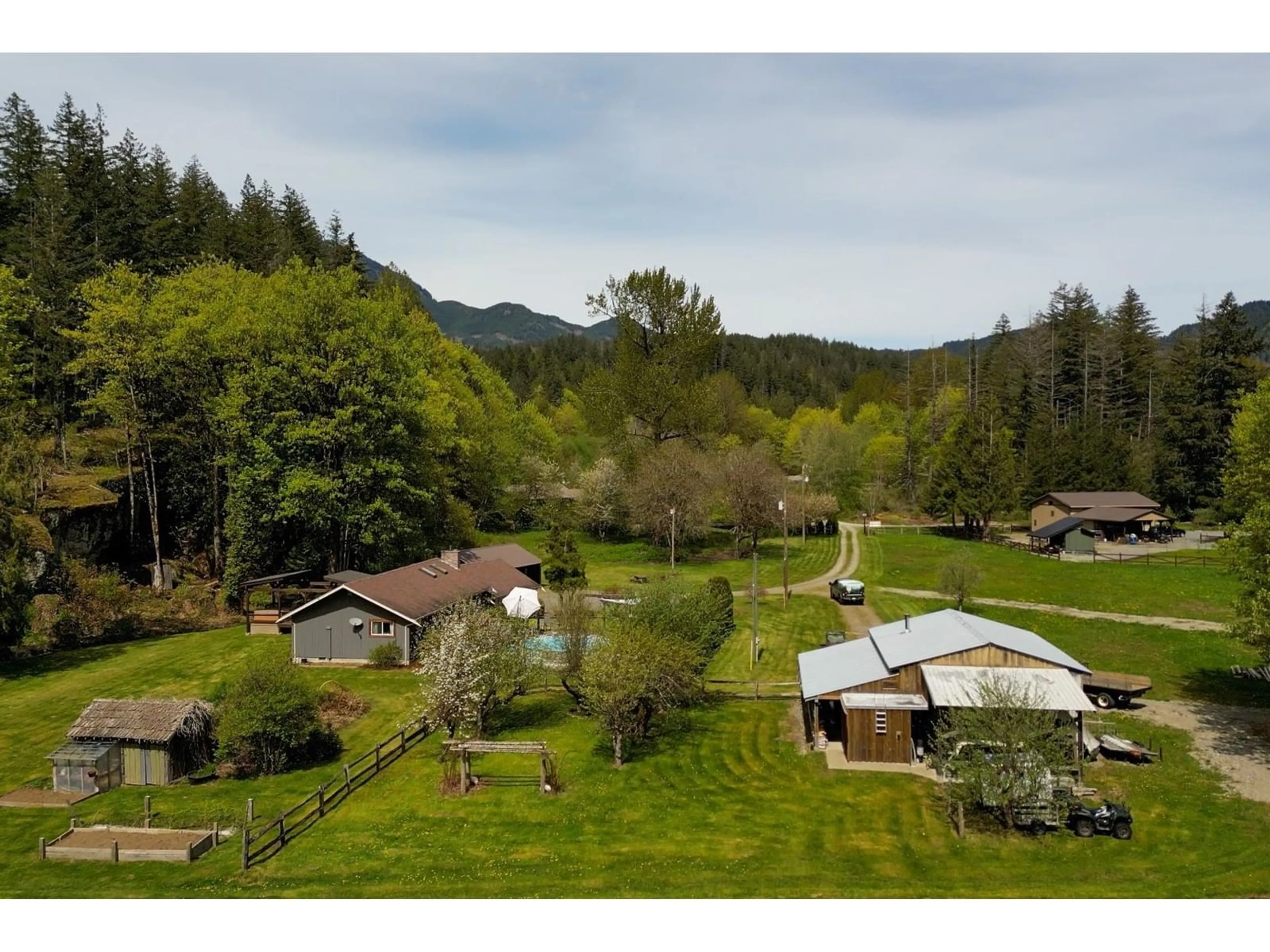 A pic from outside/outdoor area/front of a property/back of a property/a pic from drone, mountain view for 17530 ARBOR ROAD, Harrison Mills British Columbia V0M1A1