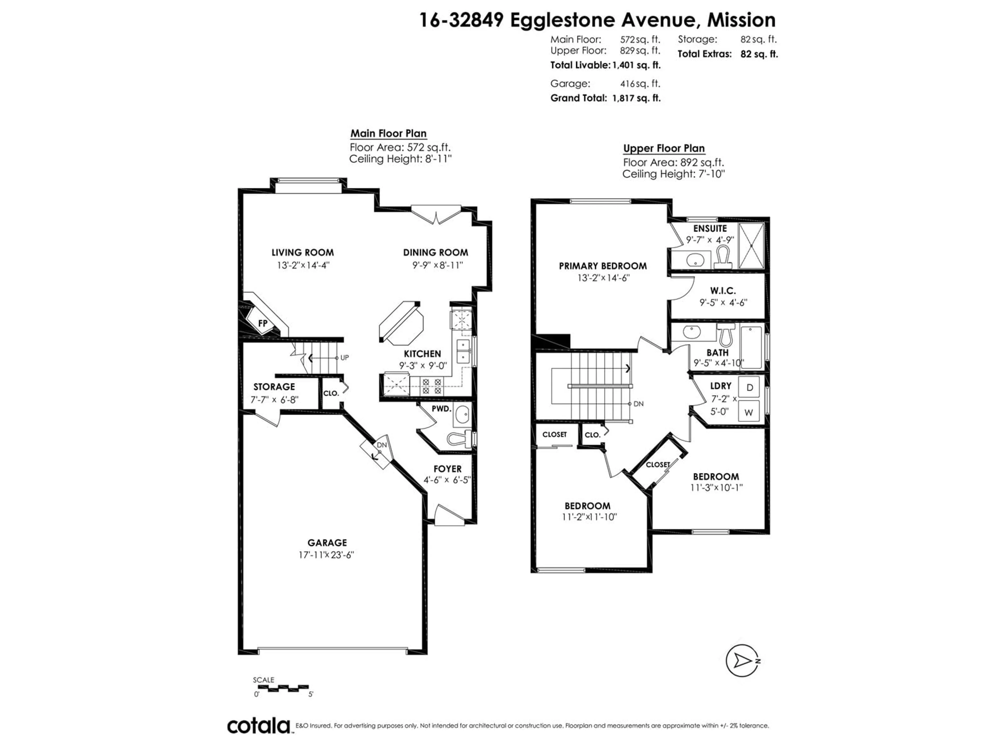 Floor plan for 16 - 32849 EGGLESTONE, Mission British Columbia V2V7S1