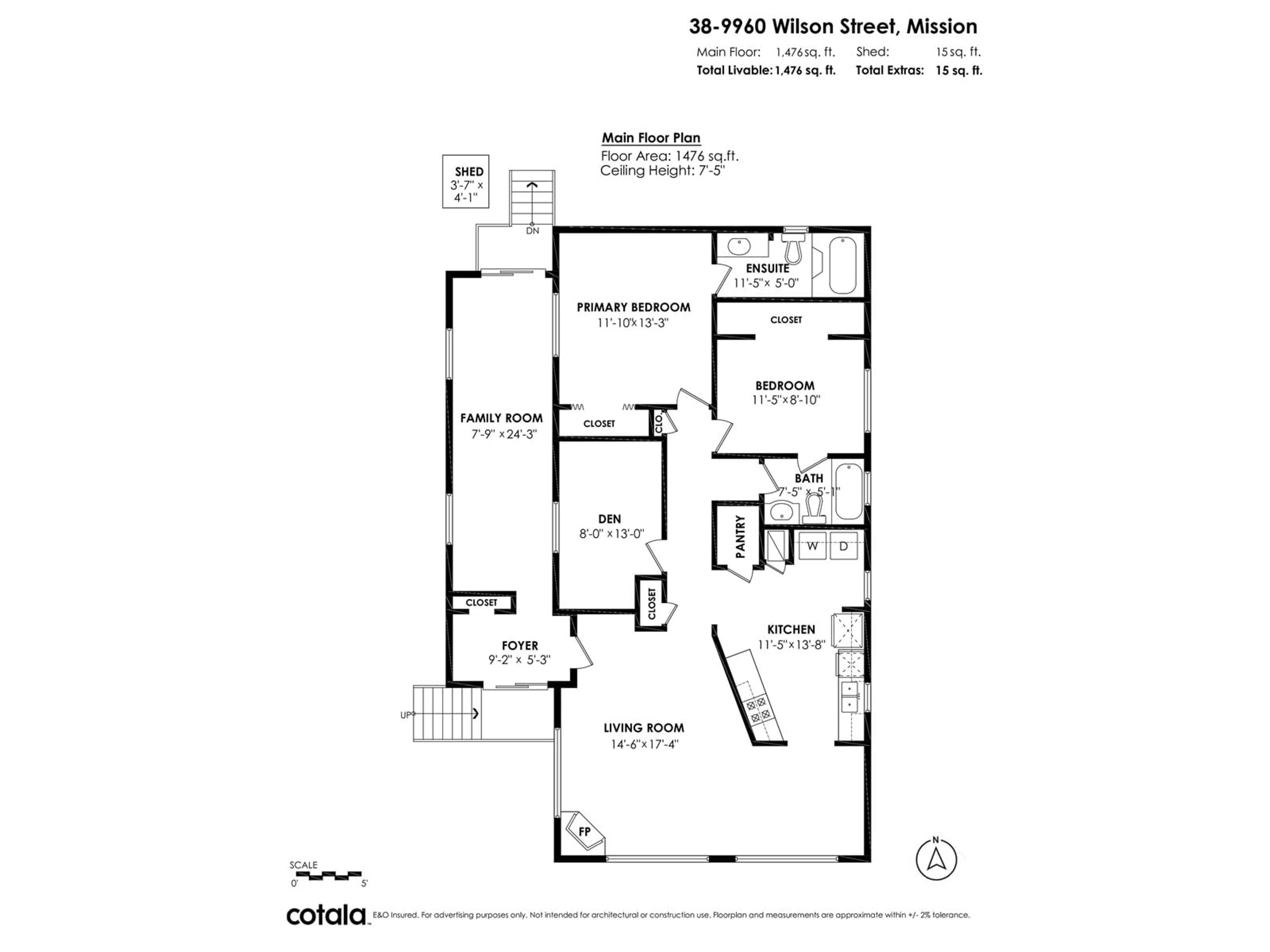 Floor plan for 38 - 9960 WILSON, Mission British Columbia V4S1B3
