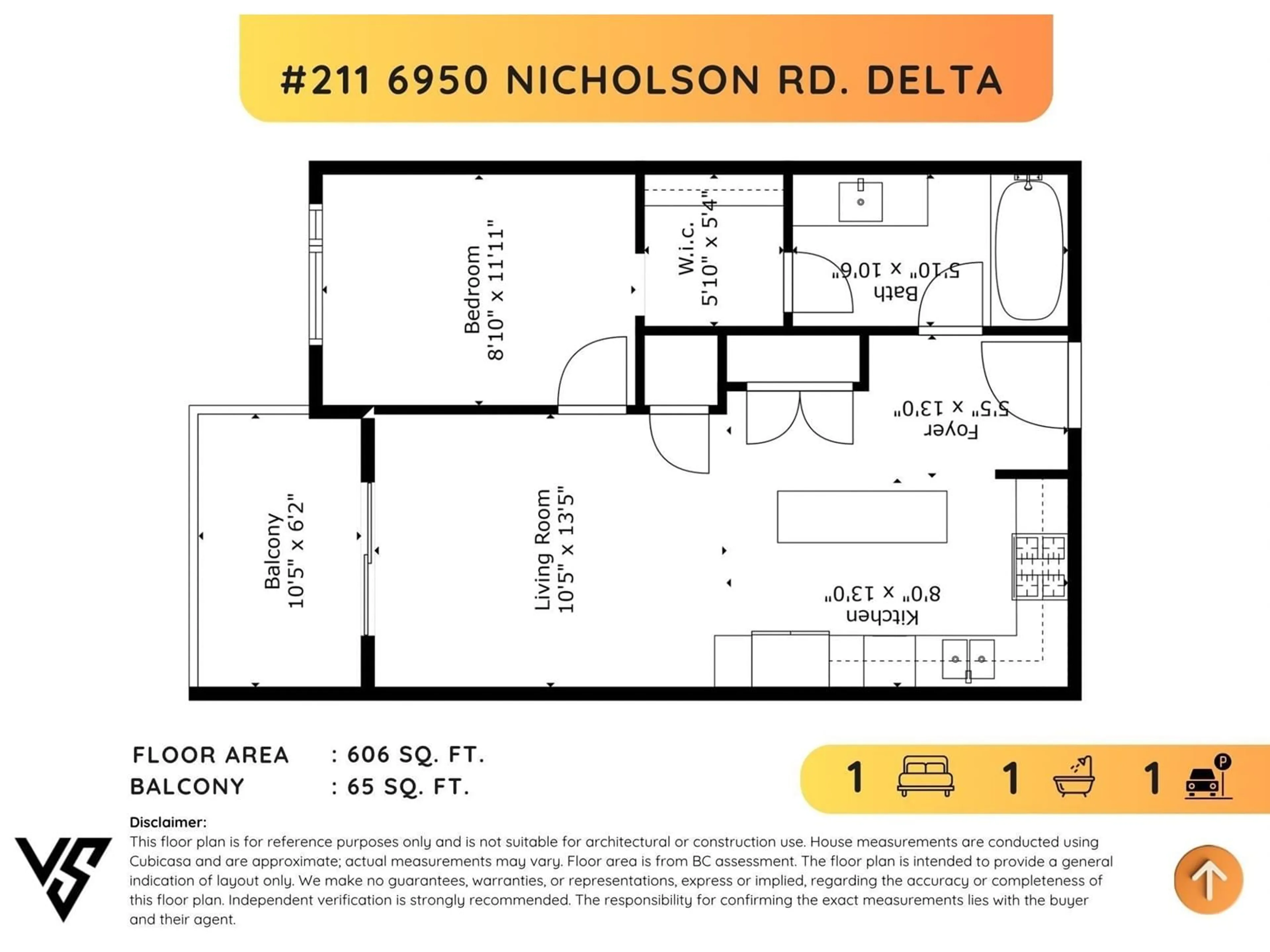 Floor plan for 211 - 6950 NICHOLSON, Delta British Columbia V4E0A8