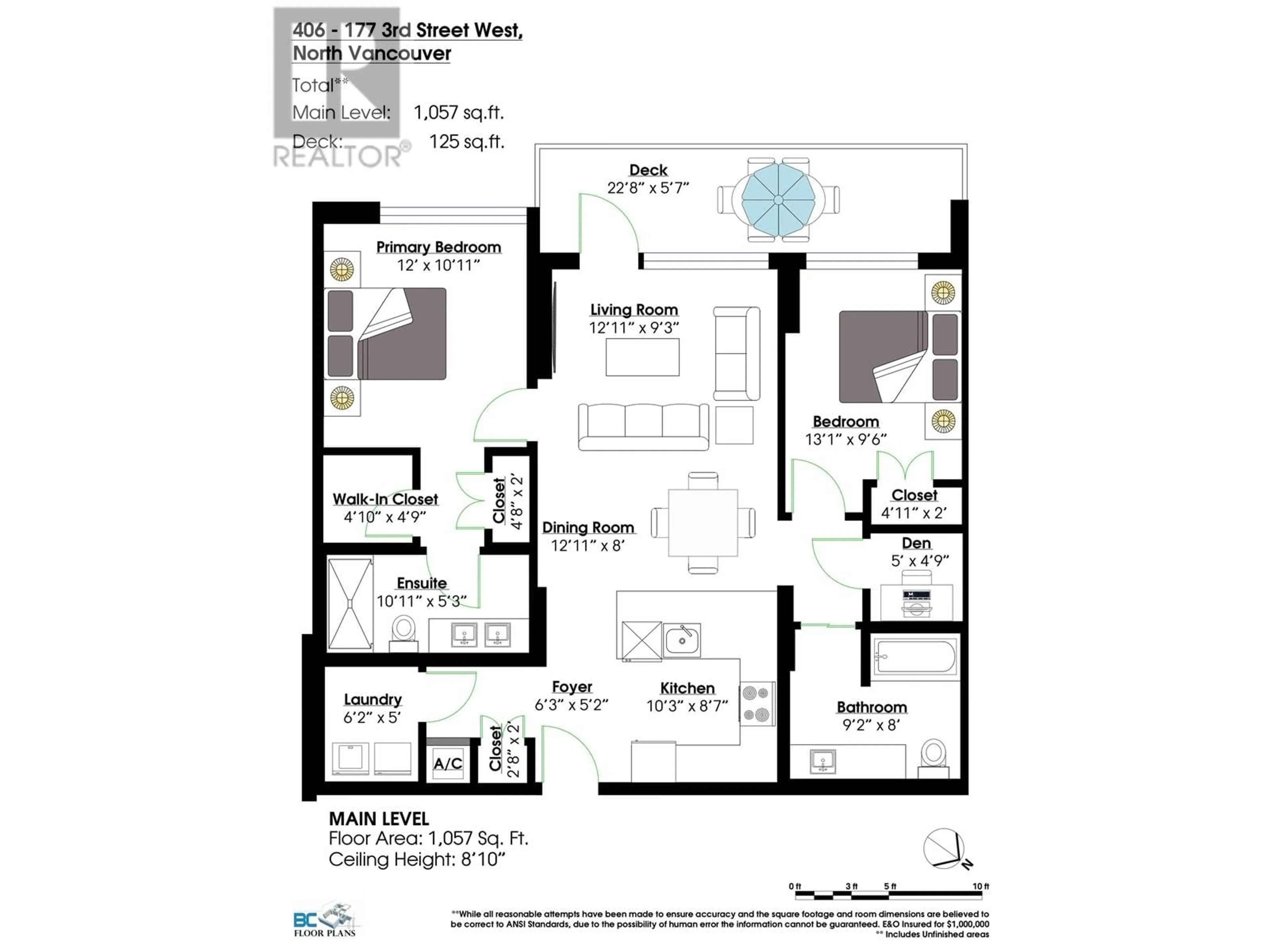 Floor plan for 406 - 177 3RD STREET, North Vancouver British Columbia V7M0G5