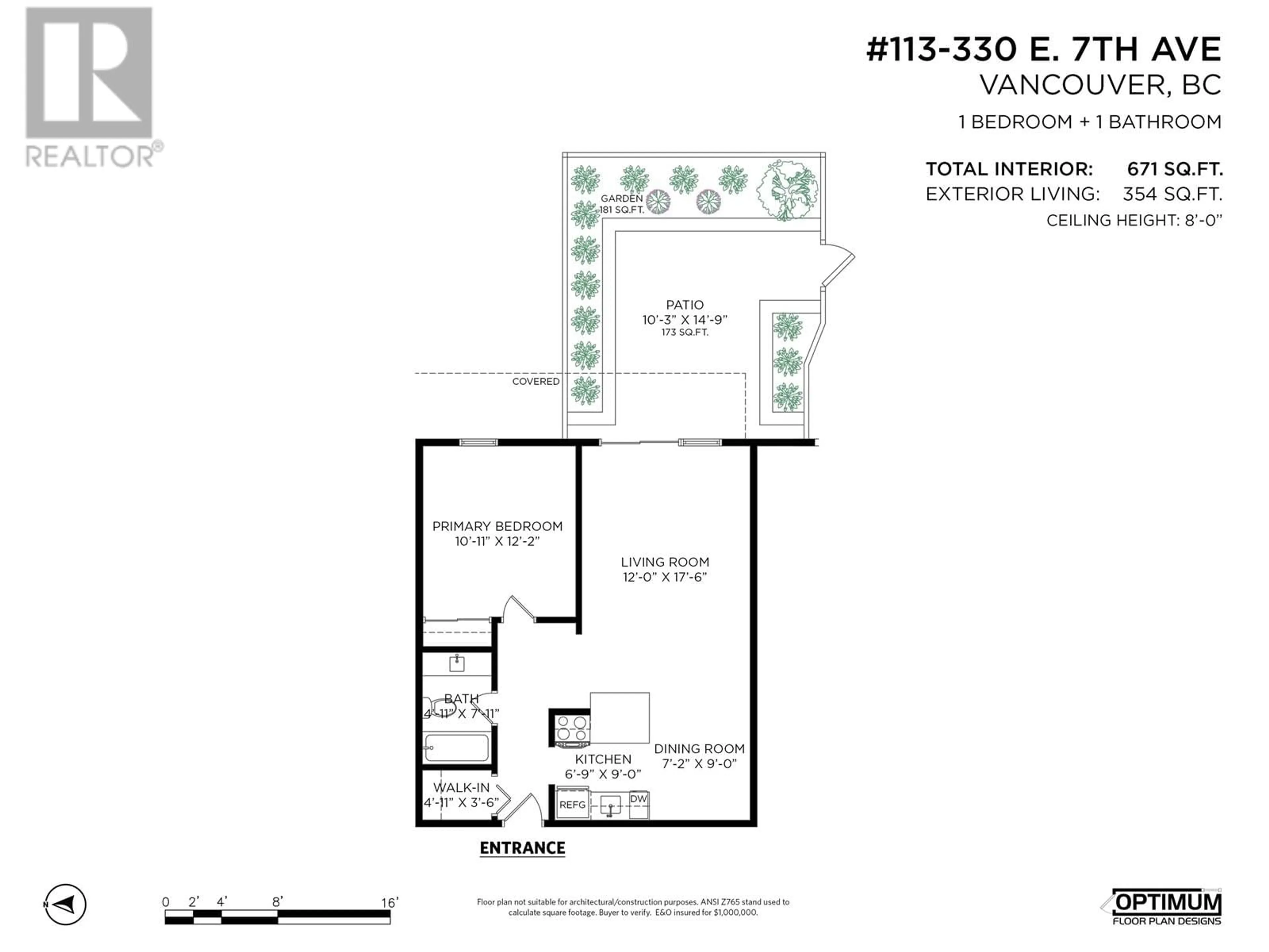 Floor plan for 113 - 330 7TH AVENUE, Vancouver British Columbia V5T4K5