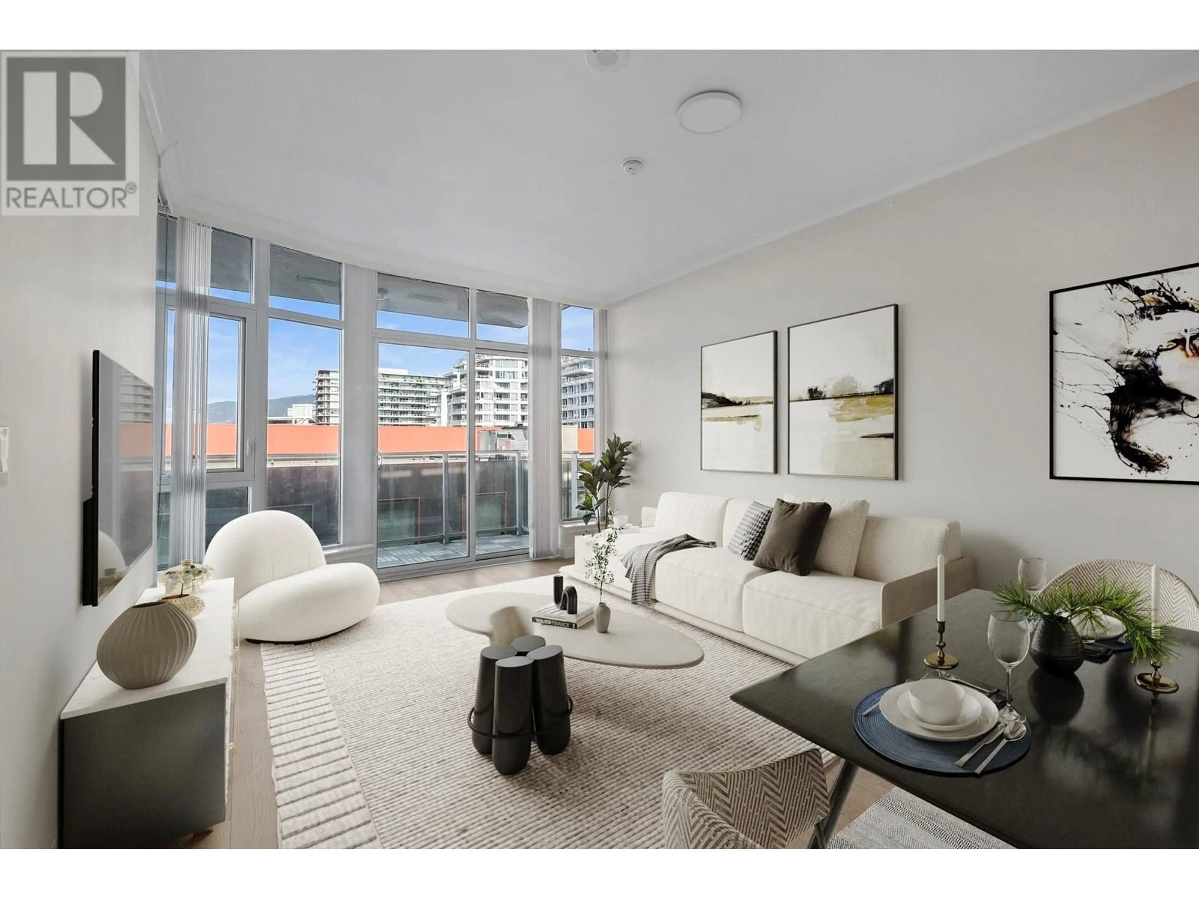 Living room with furniture, unknown for 608 - 175 VICTORY SHIP WAY, North Vancouver British Columbia V7L0G1