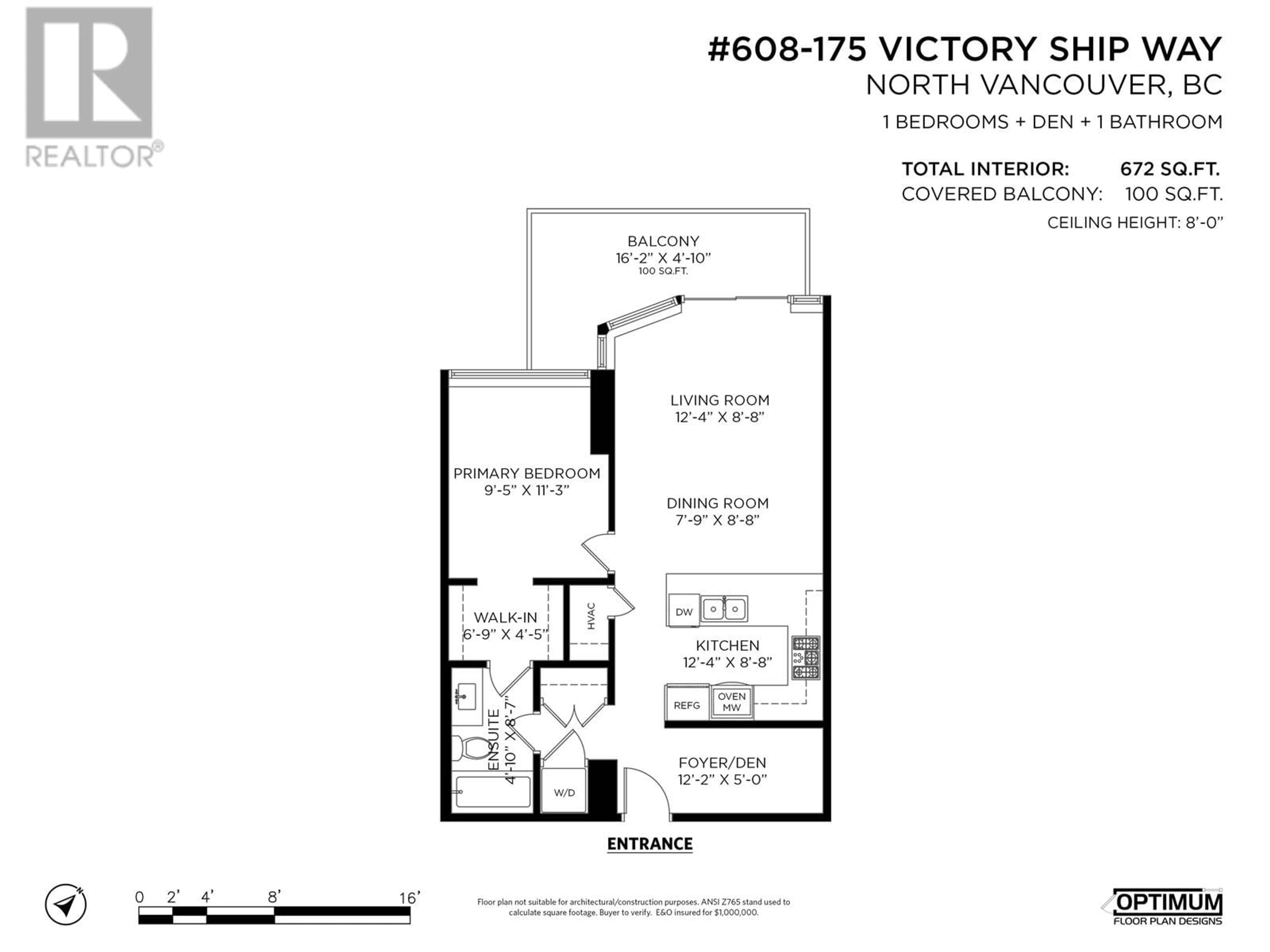 Floor plan for 608 - 175 VICTORY SHIP WAY, North Vancouver British Columbia V7L0G1