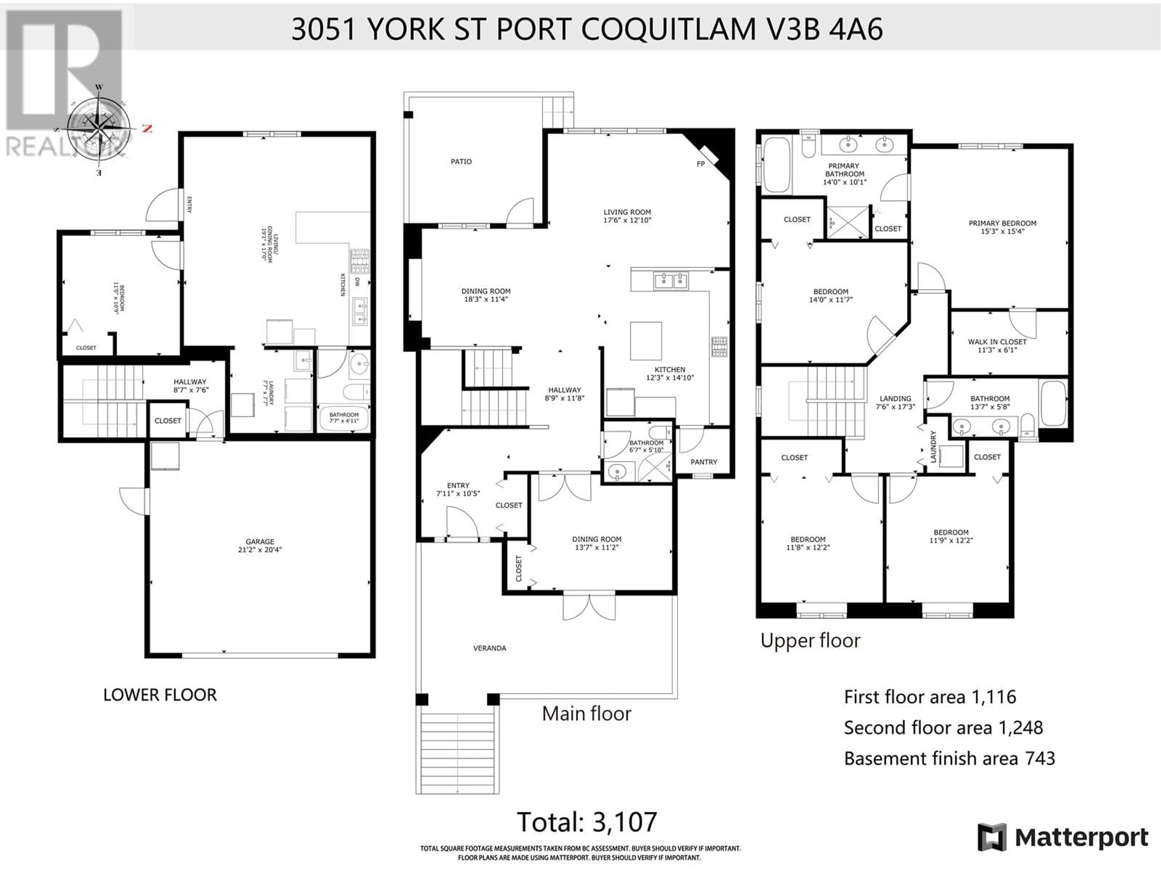 Floor plan for 3051 YORK STREET, Port Coquitlam British Columbia V3B4A6