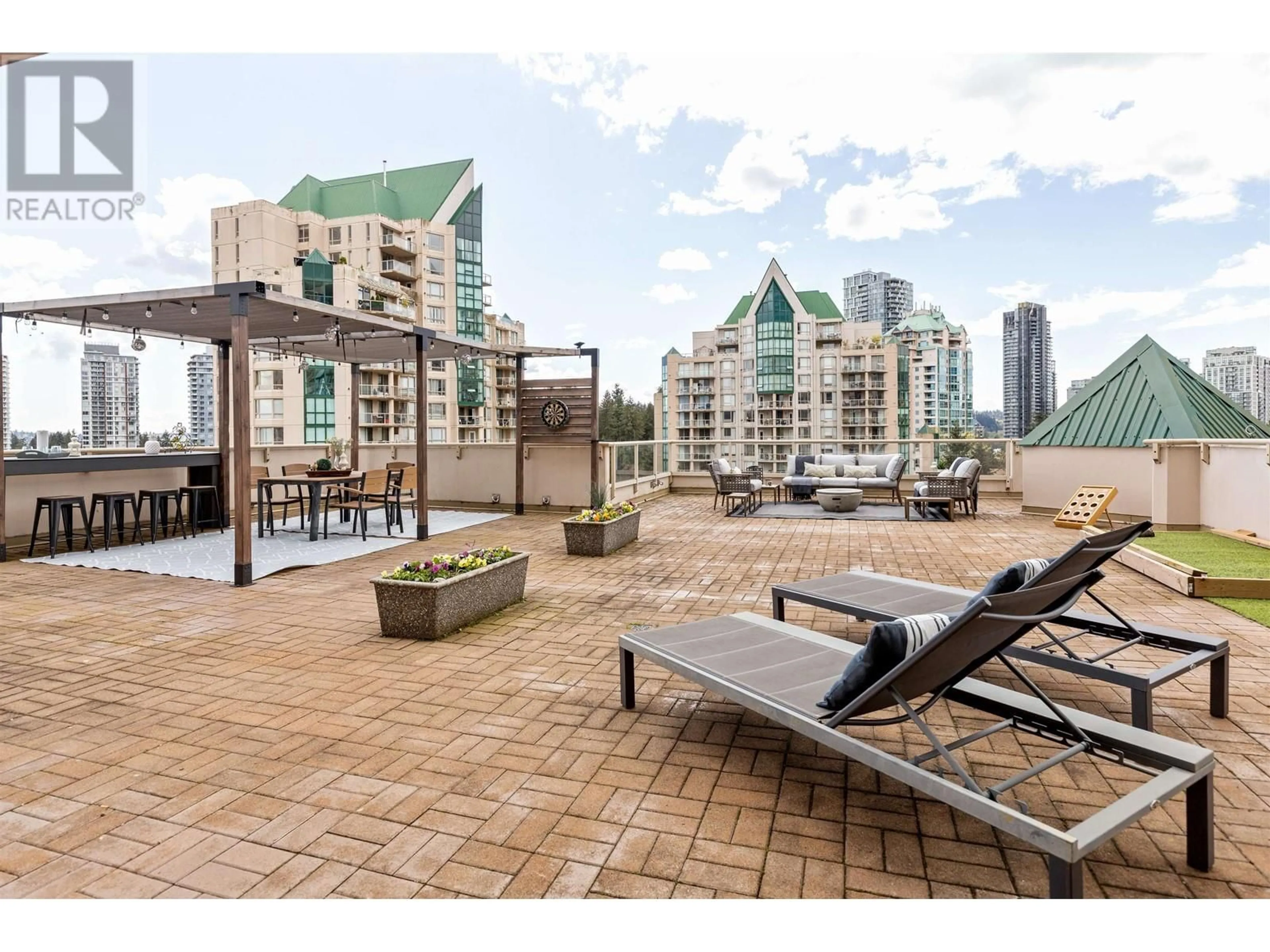 Patio, city buildings view from balcony for 1003 - 1196 PIPELINE ROAD, Coquitlam British Columbia V3B7Z6