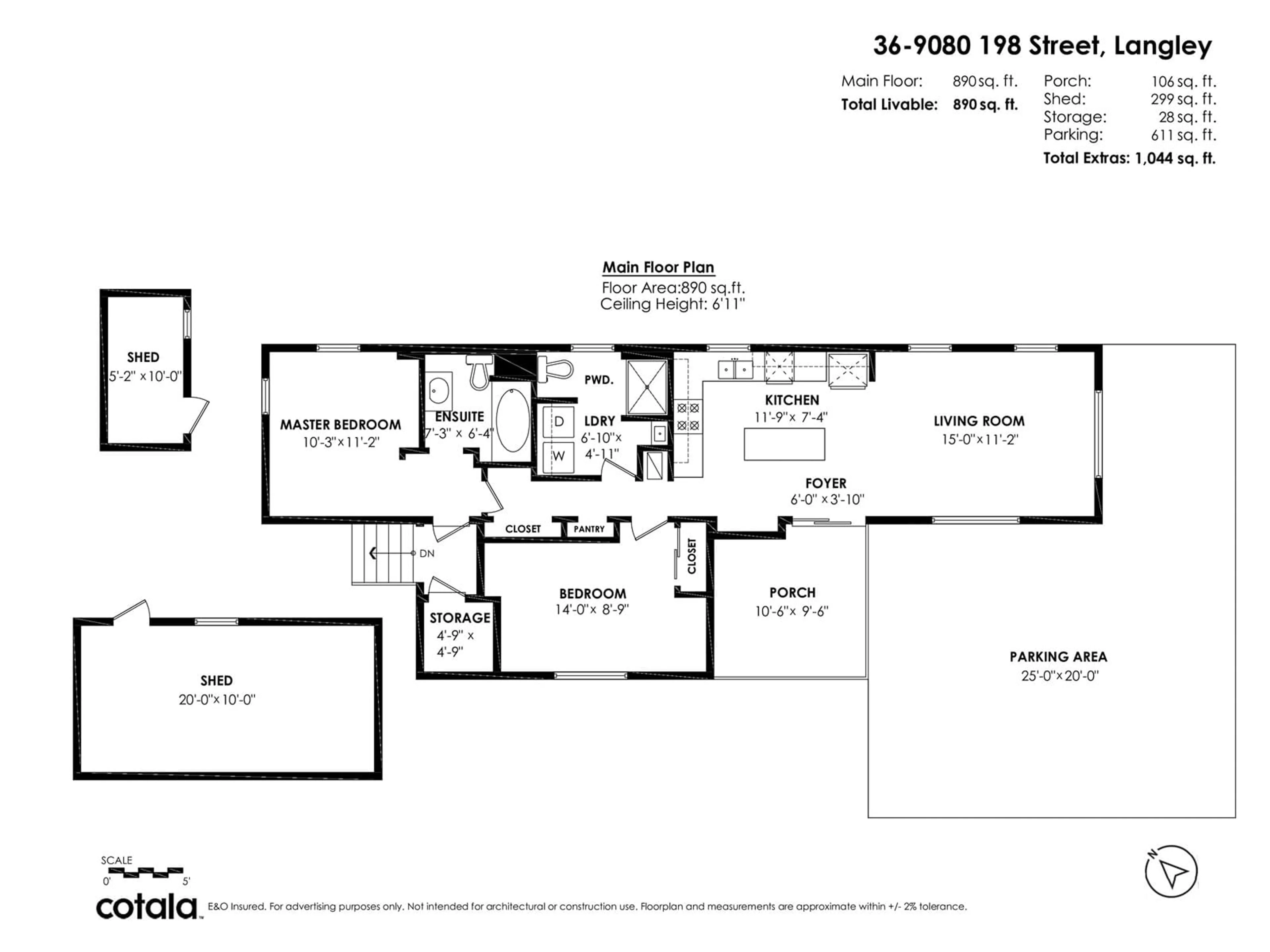Floor plan for 36 - 9080 198, Langley British Columbia V2Z1T7