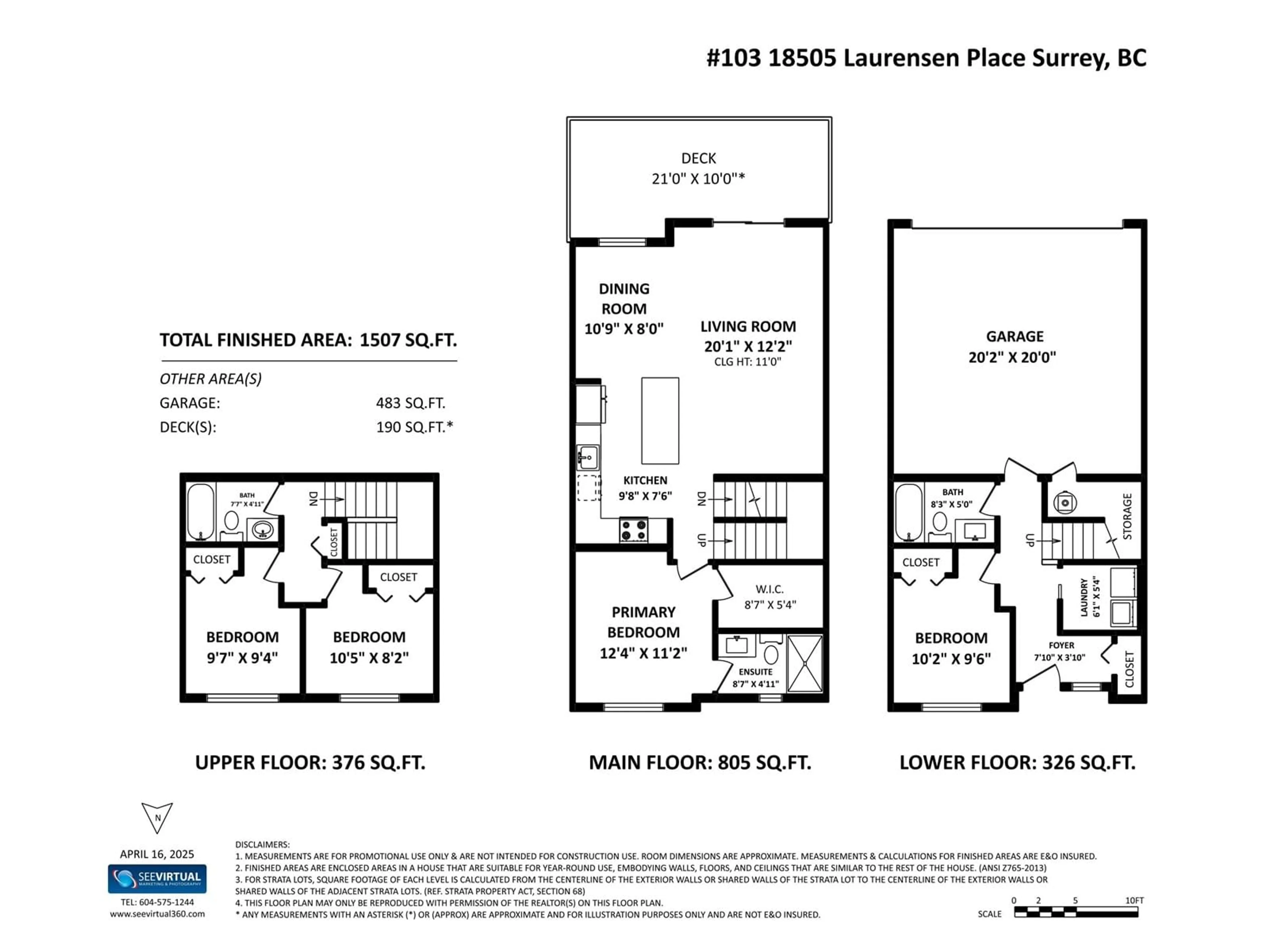Floor plan for 103 - 18505 LAURENSEN, Surrey British Columbia V4N6R7
