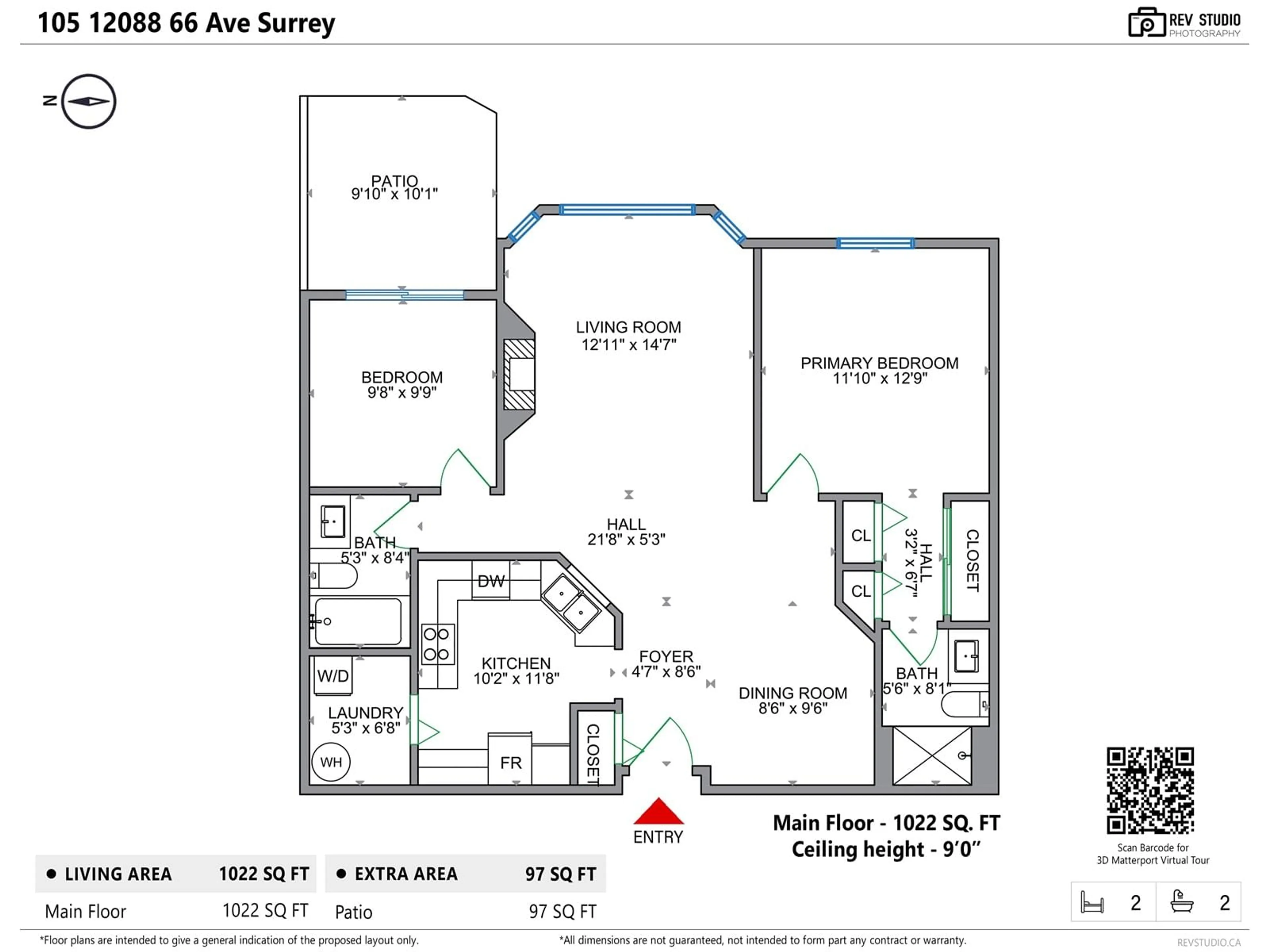 Floor plan for 105 - 12088 66, Surrey British Columbia V3W1Z9