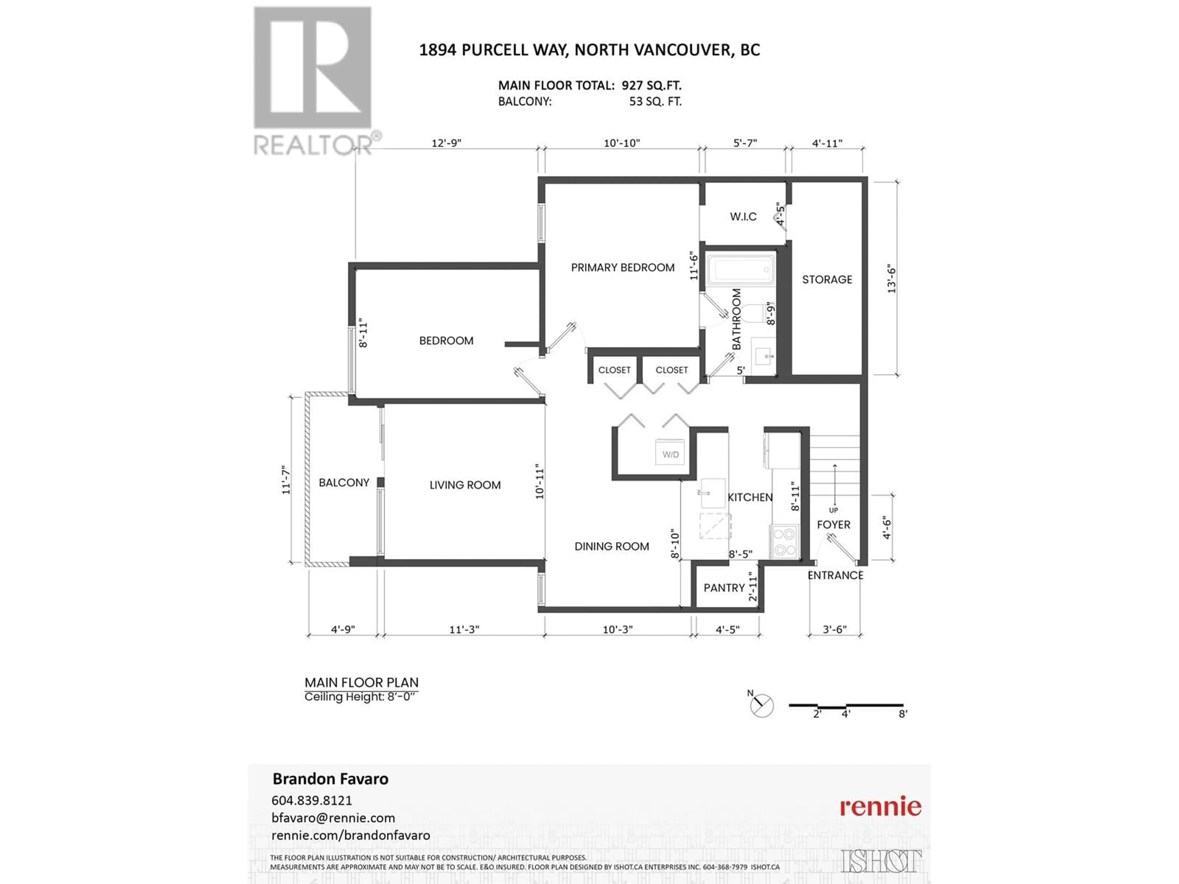 Floor plan for 1894 PURCELL WAY, North Vancouver British Columbia V7J3K3