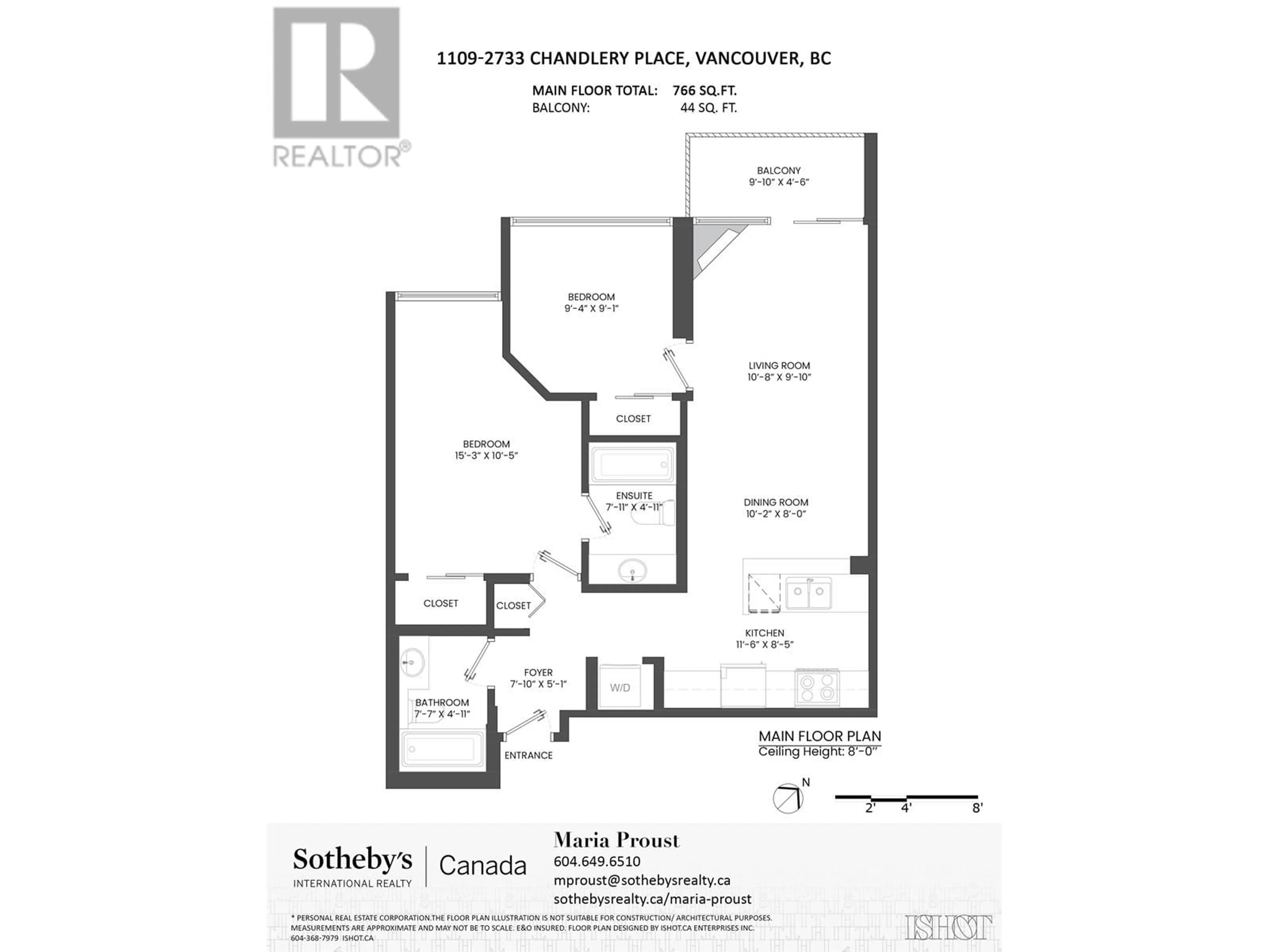 Floor plan for 1109 - 2733 CHANDLERY PLACE, Vancouver British Columbia V5S4V3