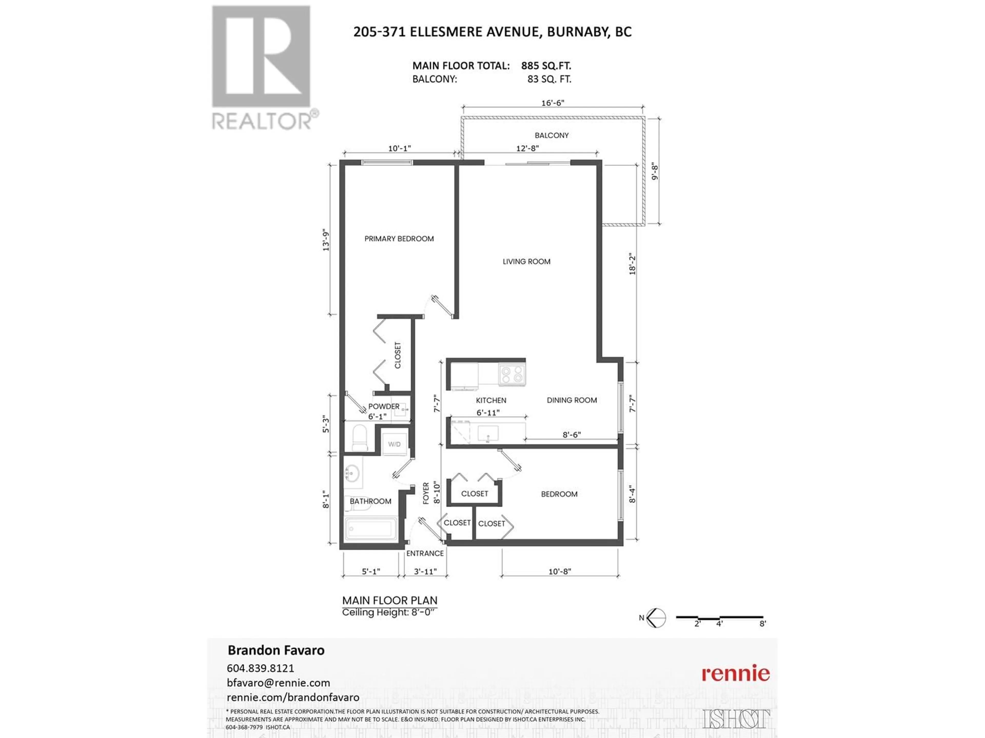 Floor plan for 205 - 371 ELLESMERE AVENUE, Burnaby British Columbia V5B3T1