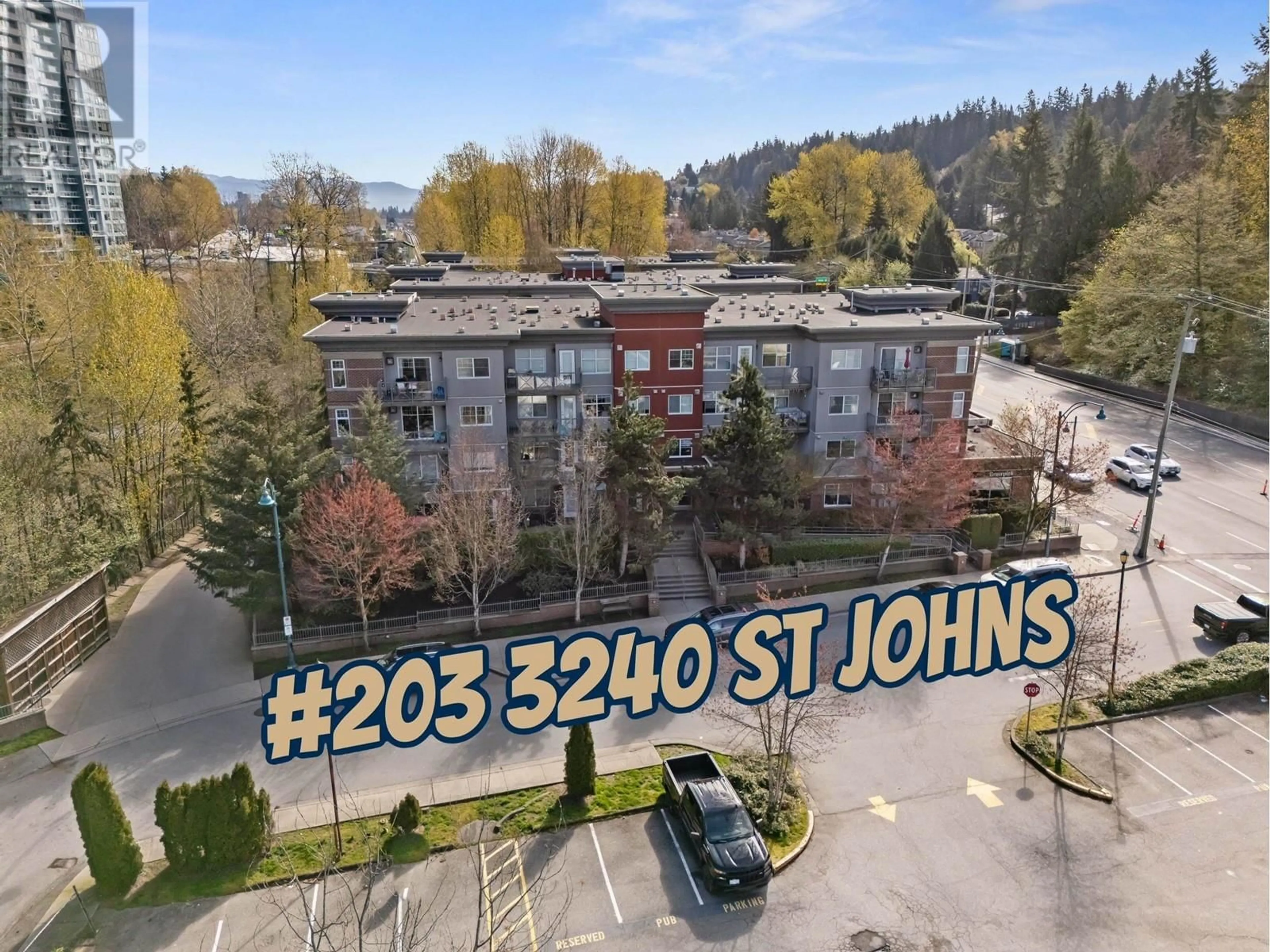 A pic from outside/outdoor area/front of a property/back of a property/a pic from drone, unknown for 203 - 3240 ST JOHNS STREET, Port Moody British Columbia V3H0C1