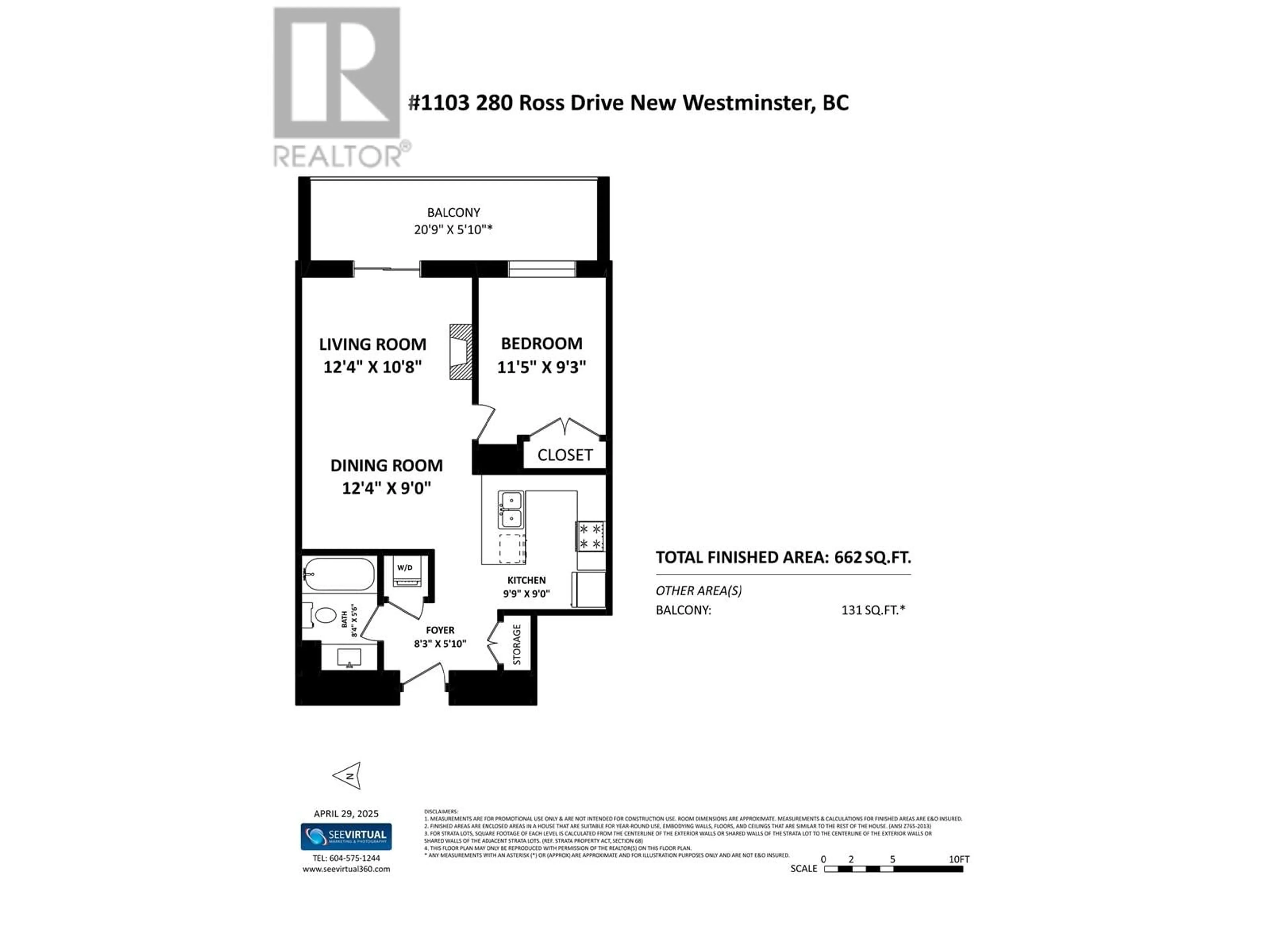 Floor plan for 1103 - 280 ROSS DRIVE, New Westminster British Columbia V3L0C2