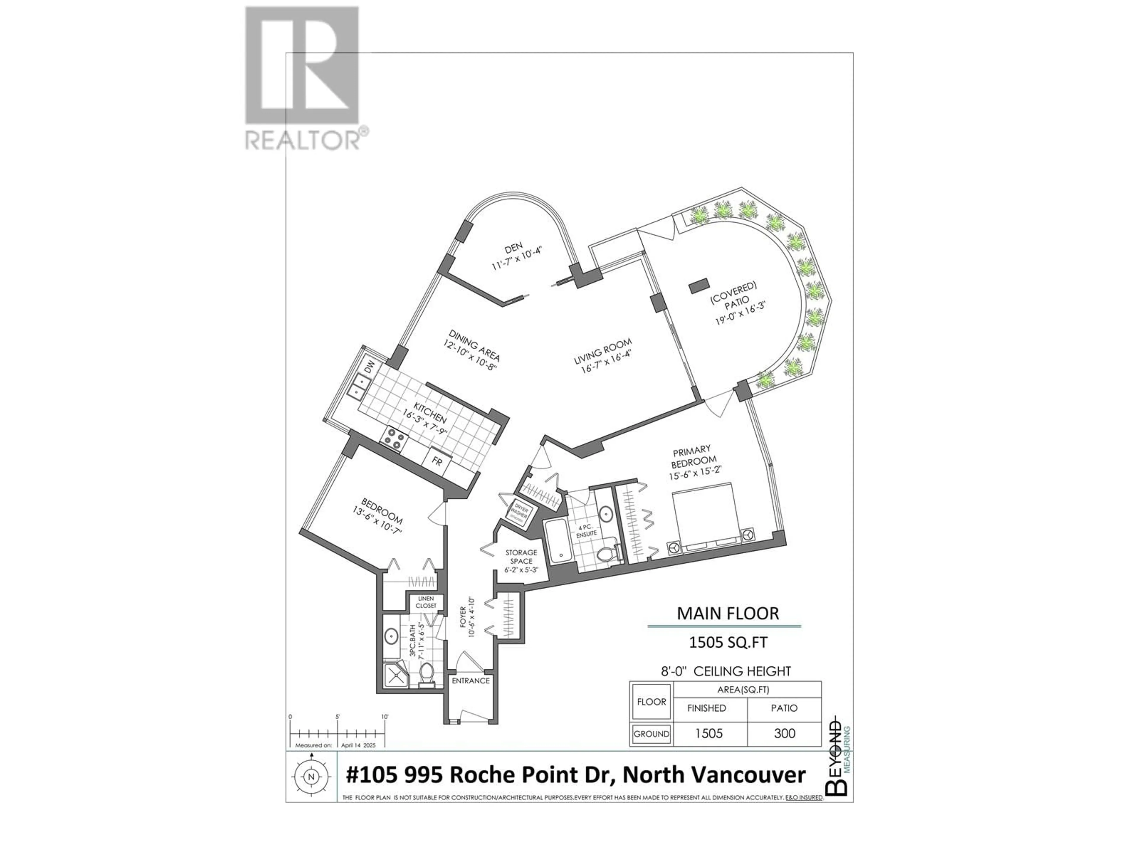 Floor plan for 105 - 995 ROCHE POINT DRIVE, North Vancouver British Columbia V7H2X4