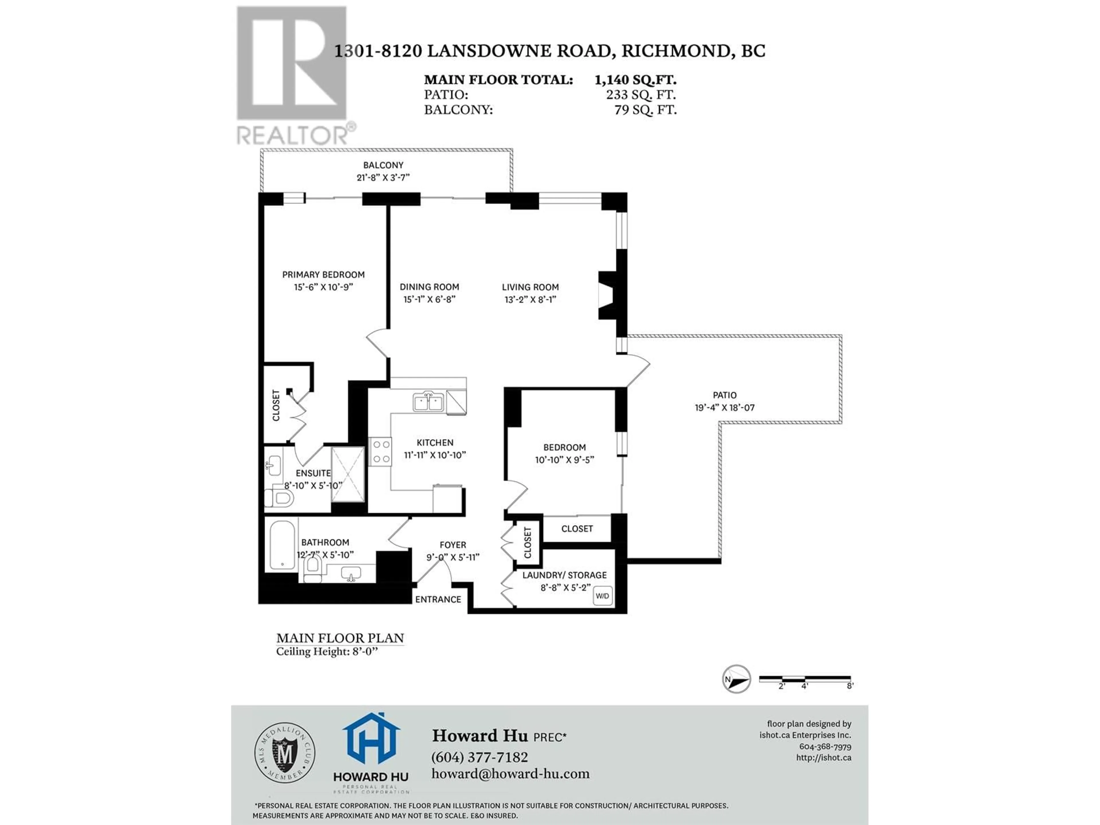 Floor plan for 1301 - 8120 LANSDOWNE ROAD, Richmond British Columbia V6X0A1