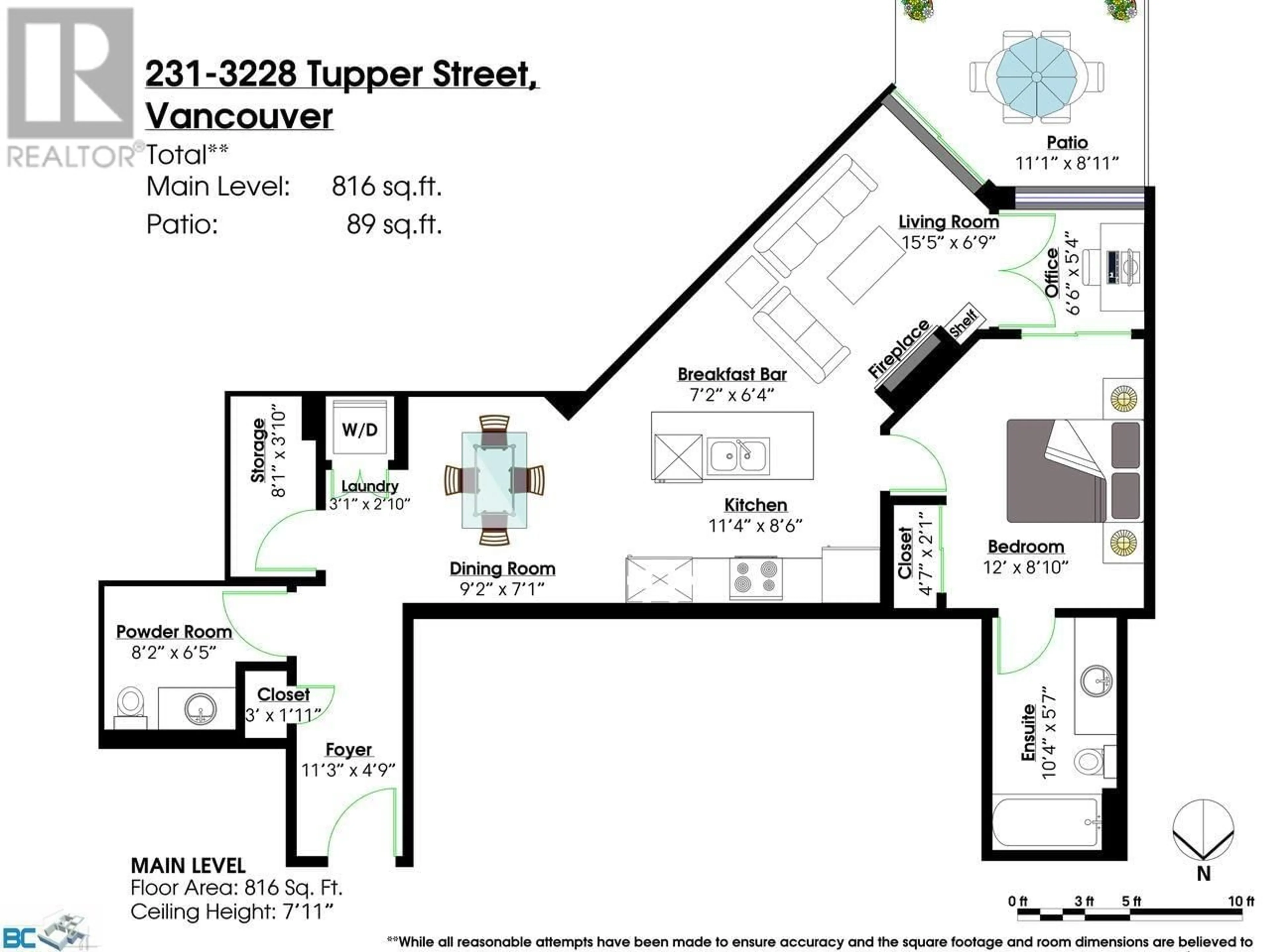 Floor plan for 231 - 3228 TUPPER STREET, Vancouver British Columbia V5Z4S7