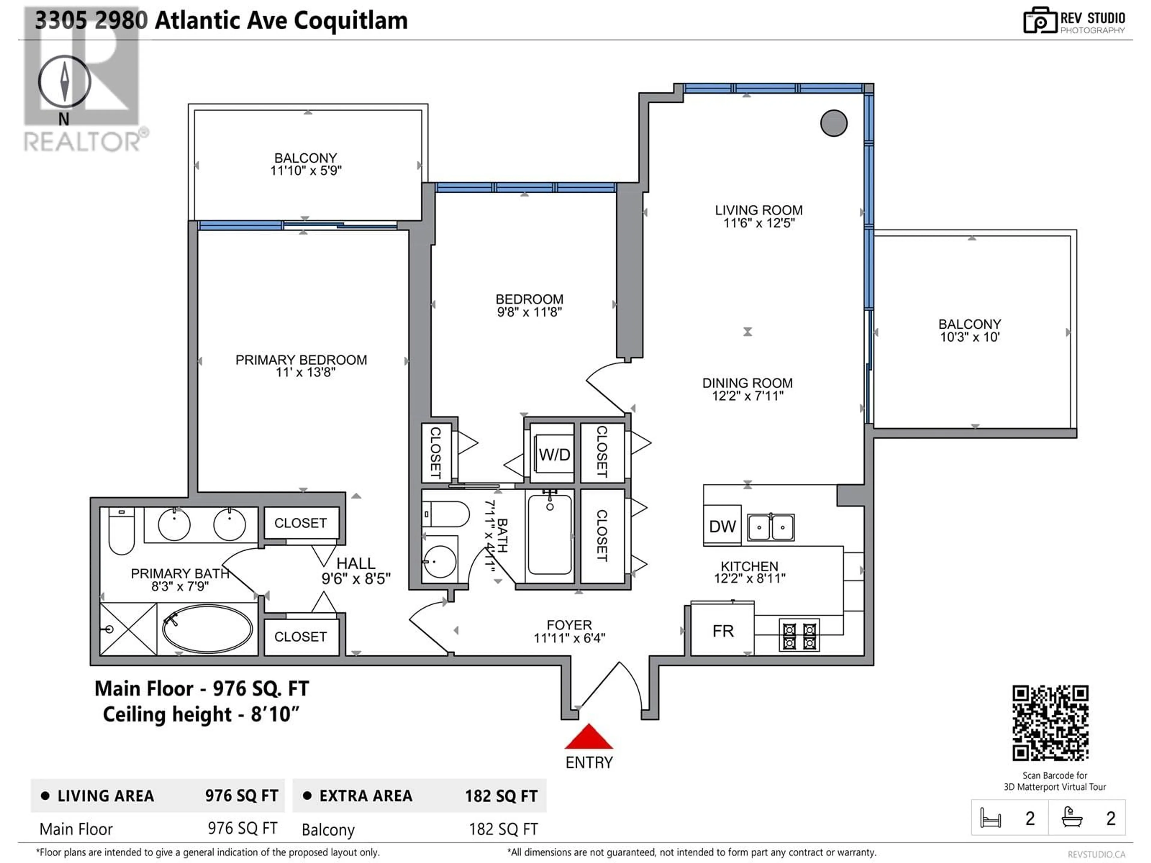 Floor plan for 3305 - 2980 ATLANTIC AVENUE, Coquitlam British Columbia V3B0G2