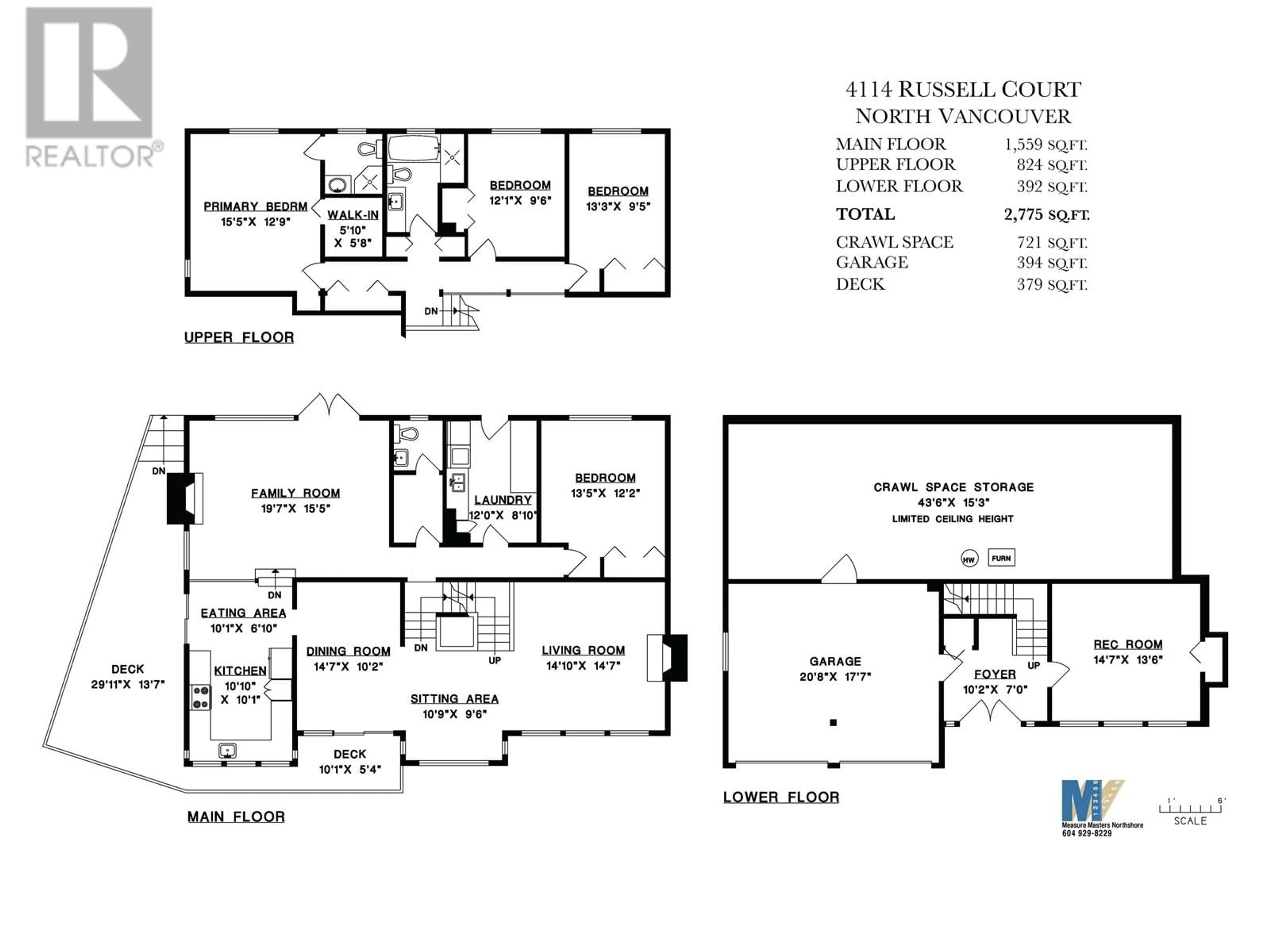 Floor plan for 4114 RUSSELL COURT, North Vancouver British Columbia V7G2C5