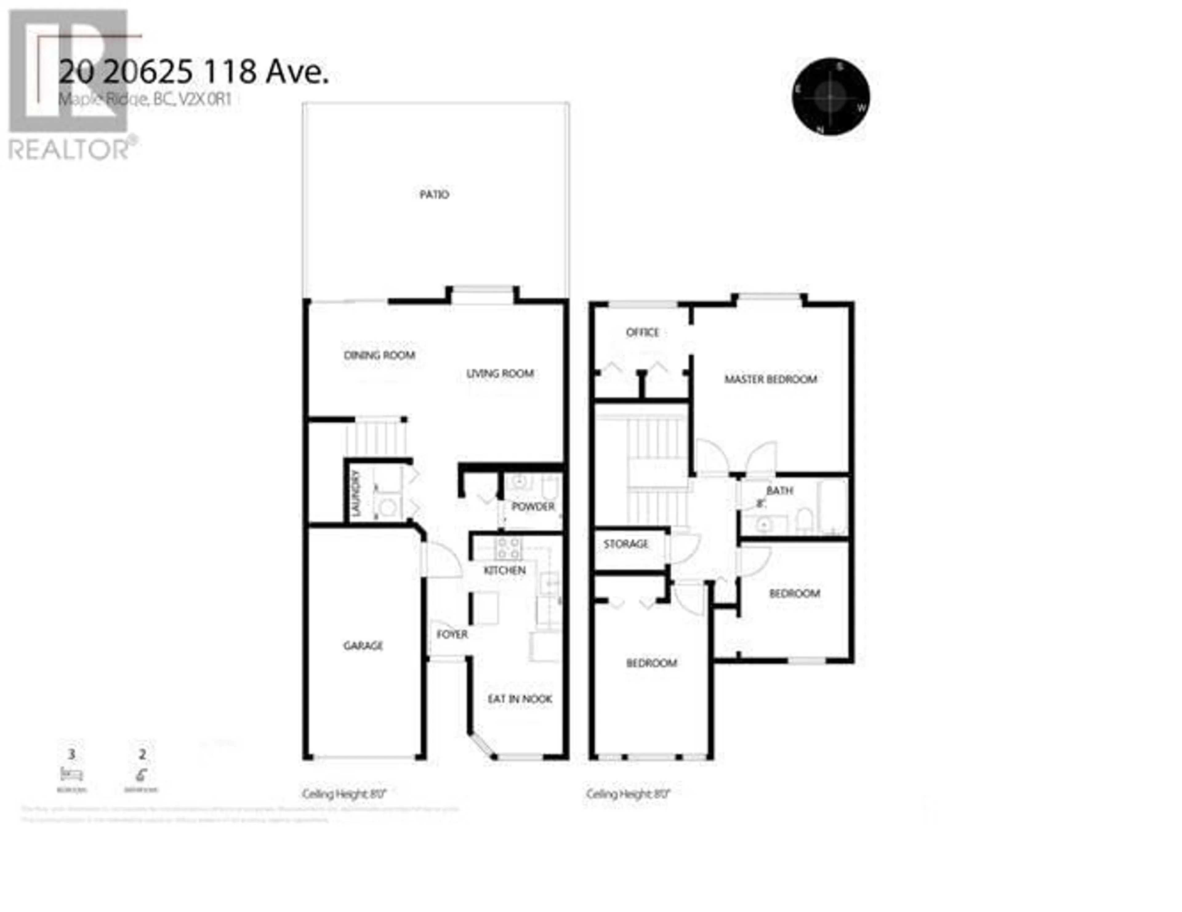 Floor plan for 20 - 20625 118 AVENUE, Maple Ridge British Columbia V2X0R1