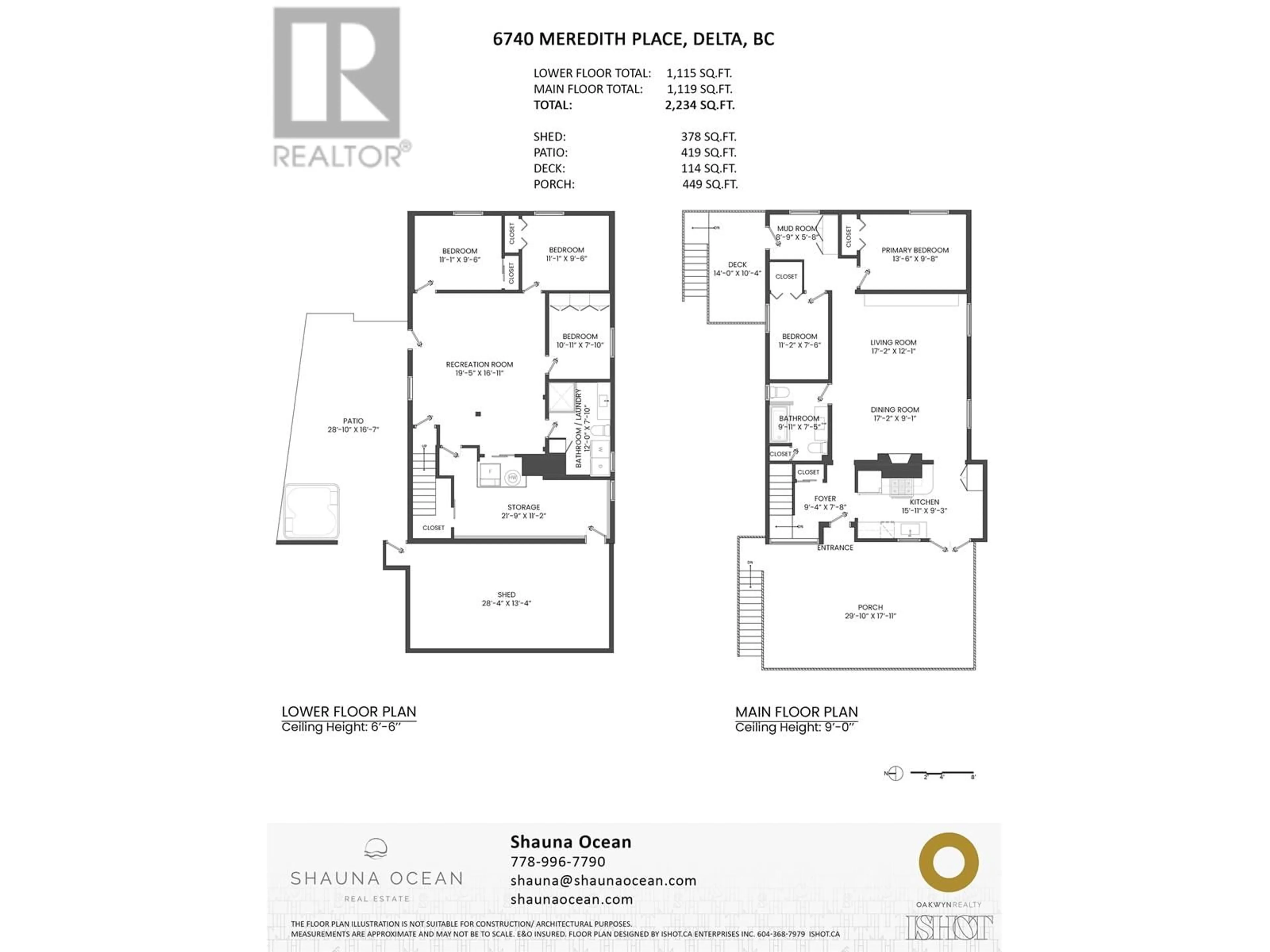 Floor plan for 6740 MEREDITH PLACE, Delta British Columbia V4L1A4