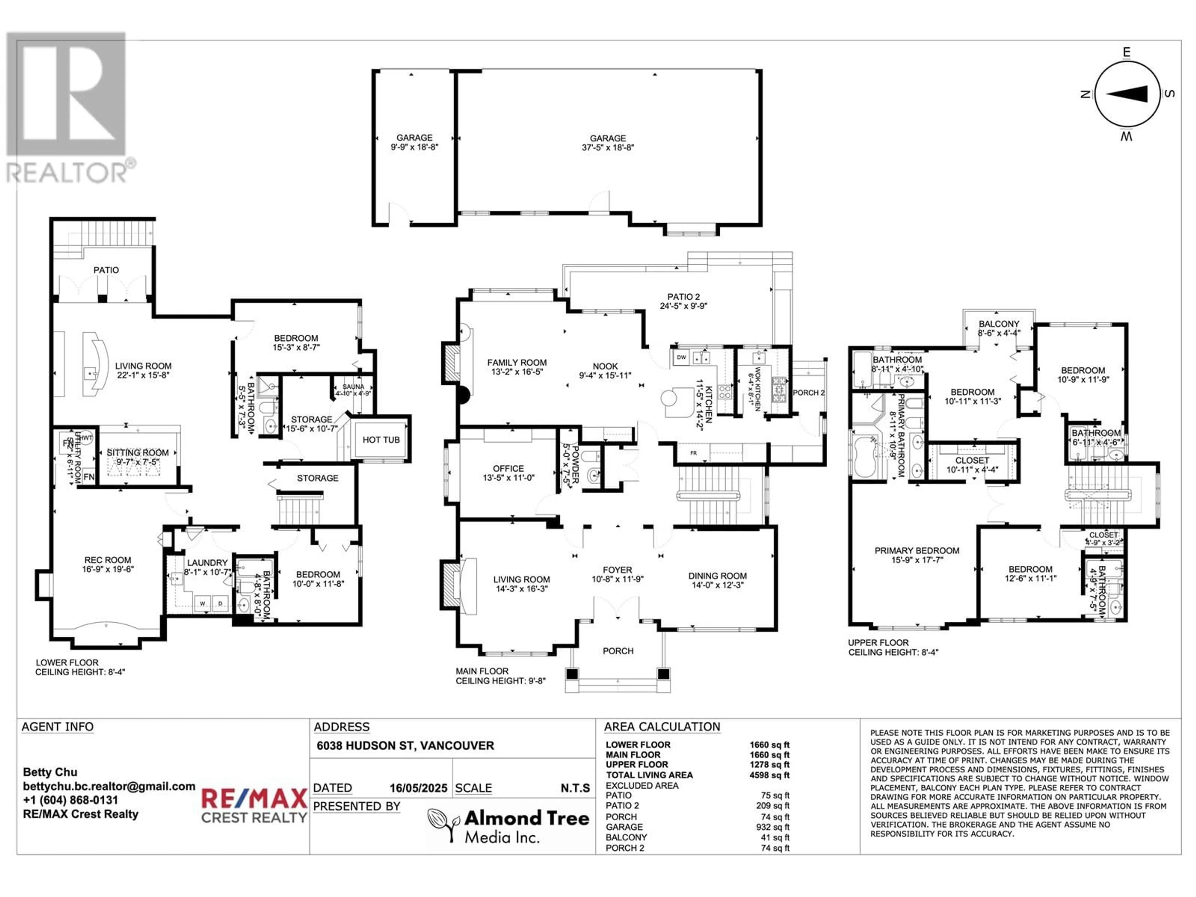 Floor plan for 6038 HUDSON STREET, Vancouver British Columbia V6M2Z5