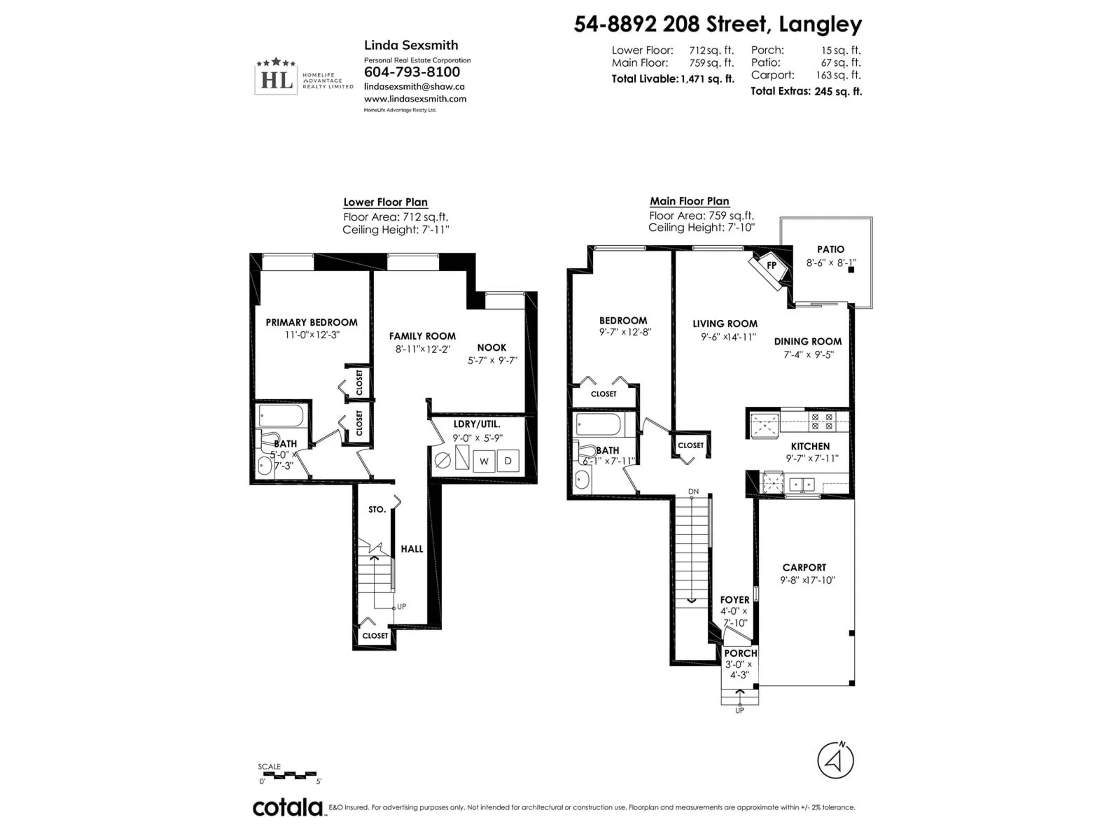 Floor plan for 54 - 8892 208, Langley British Columbia V1M2N8